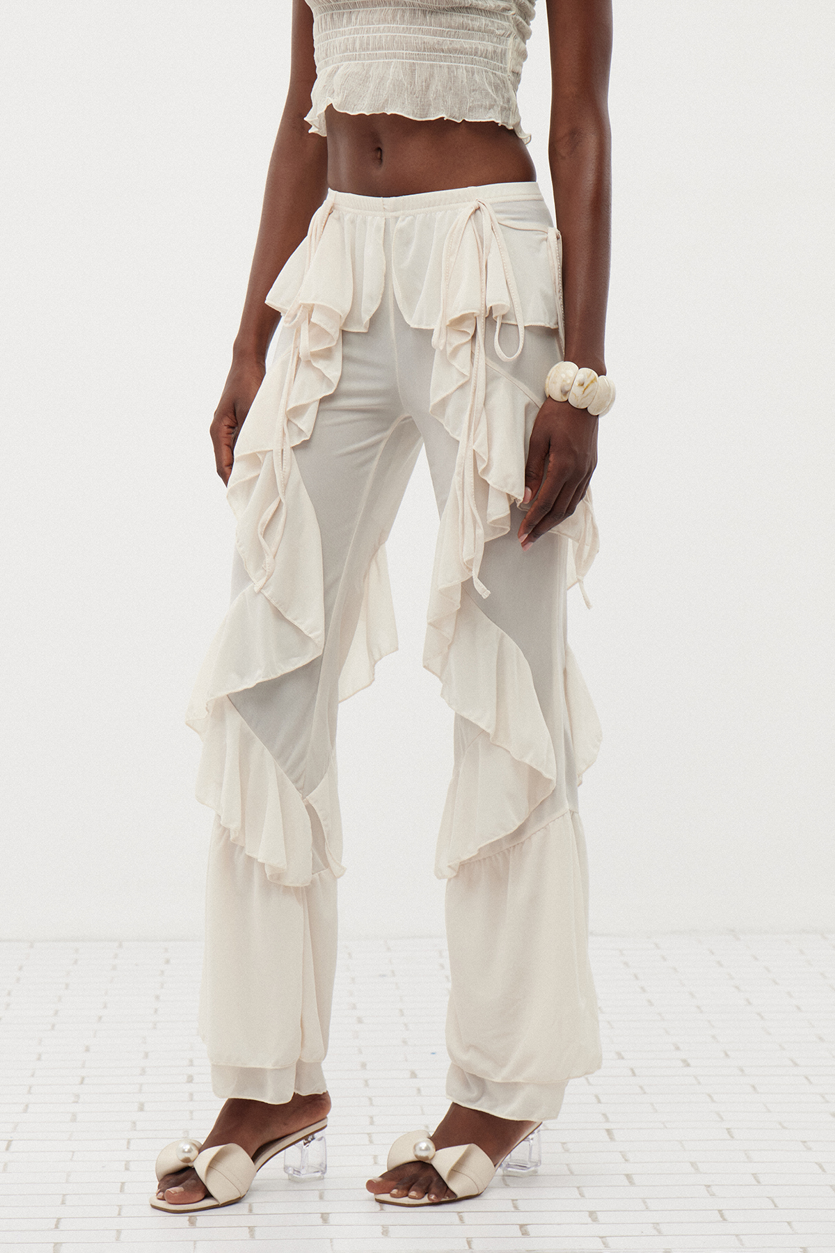 Cirila Ruffle Bootcut Pants