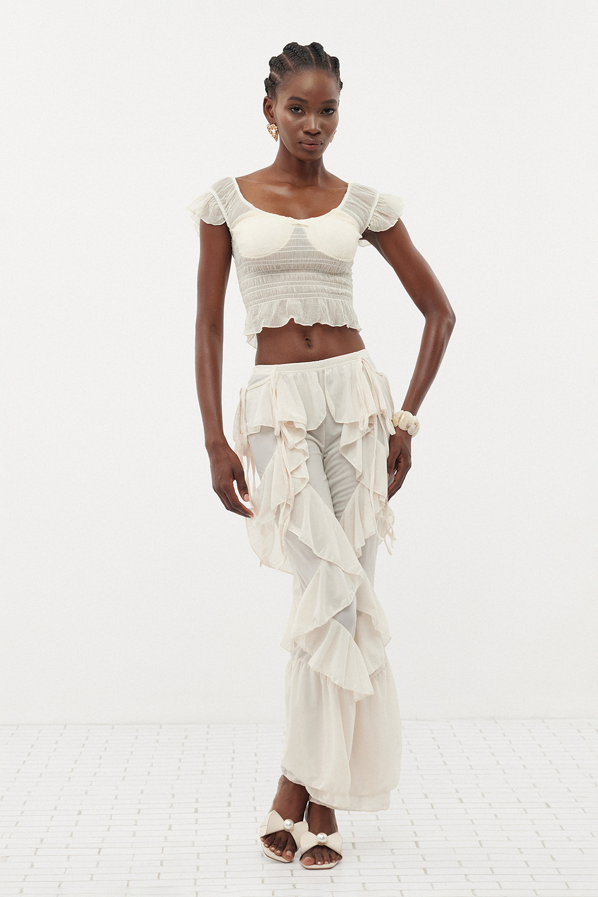 Cirila Ruffle Bootcut Pants