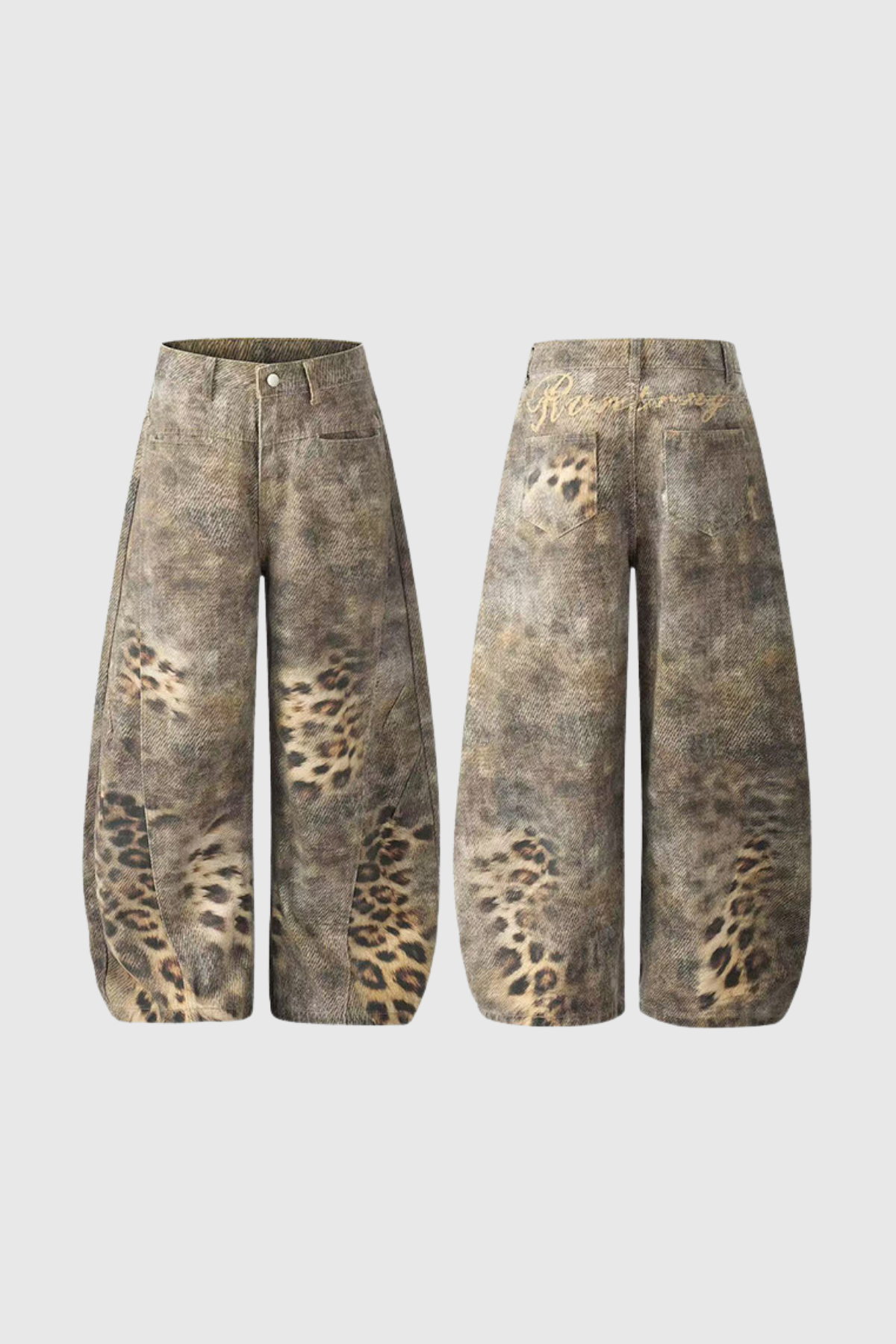 Citlali Hayley Leopard Baggy Jeans