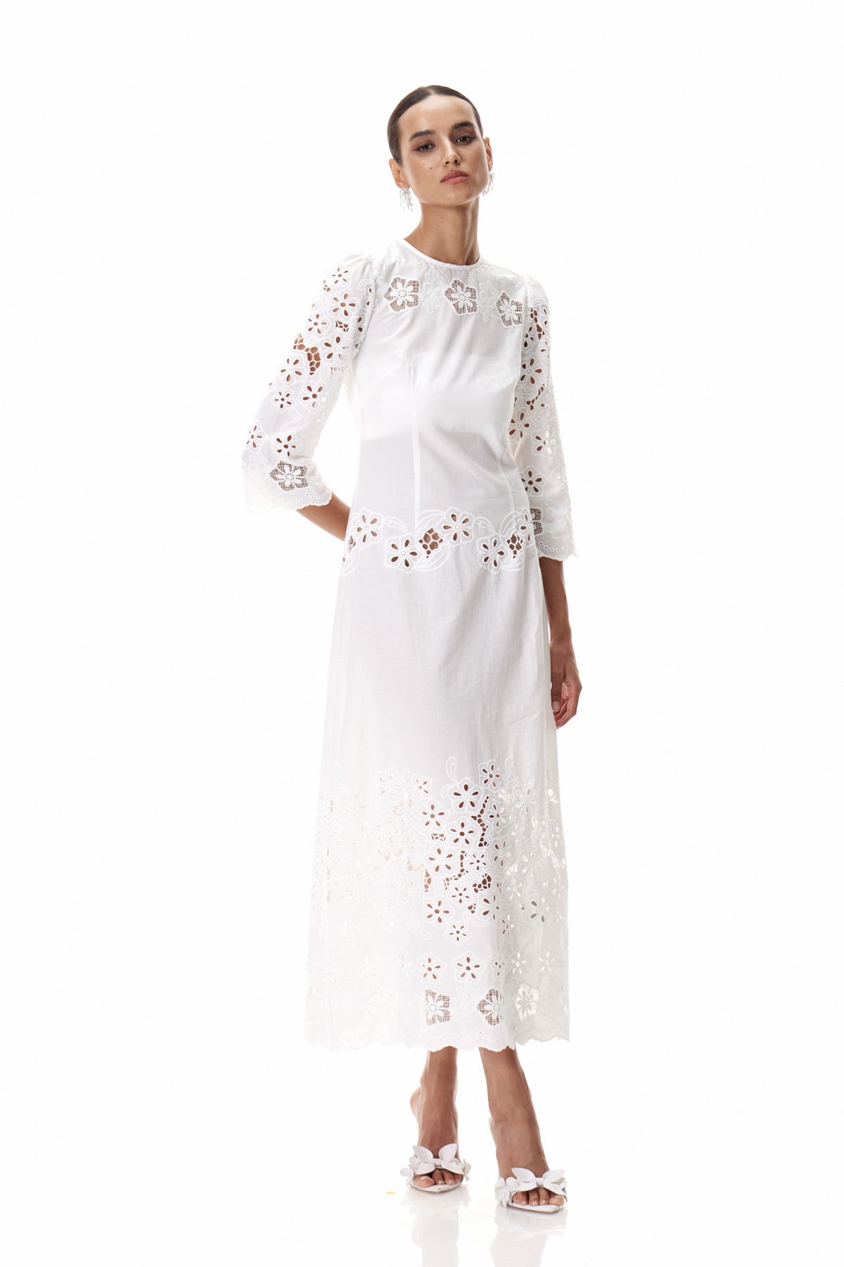 Claudina Flower Cutout Midi Dress