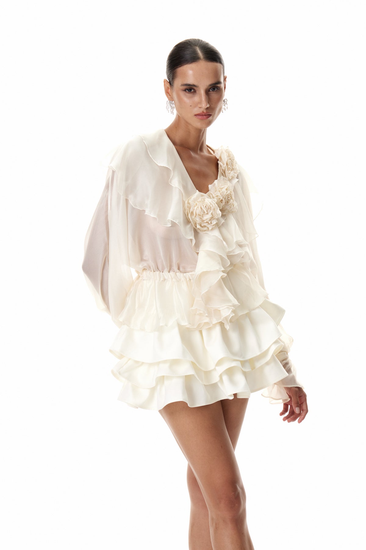 Claudine Flower Ruffle Skirt Set