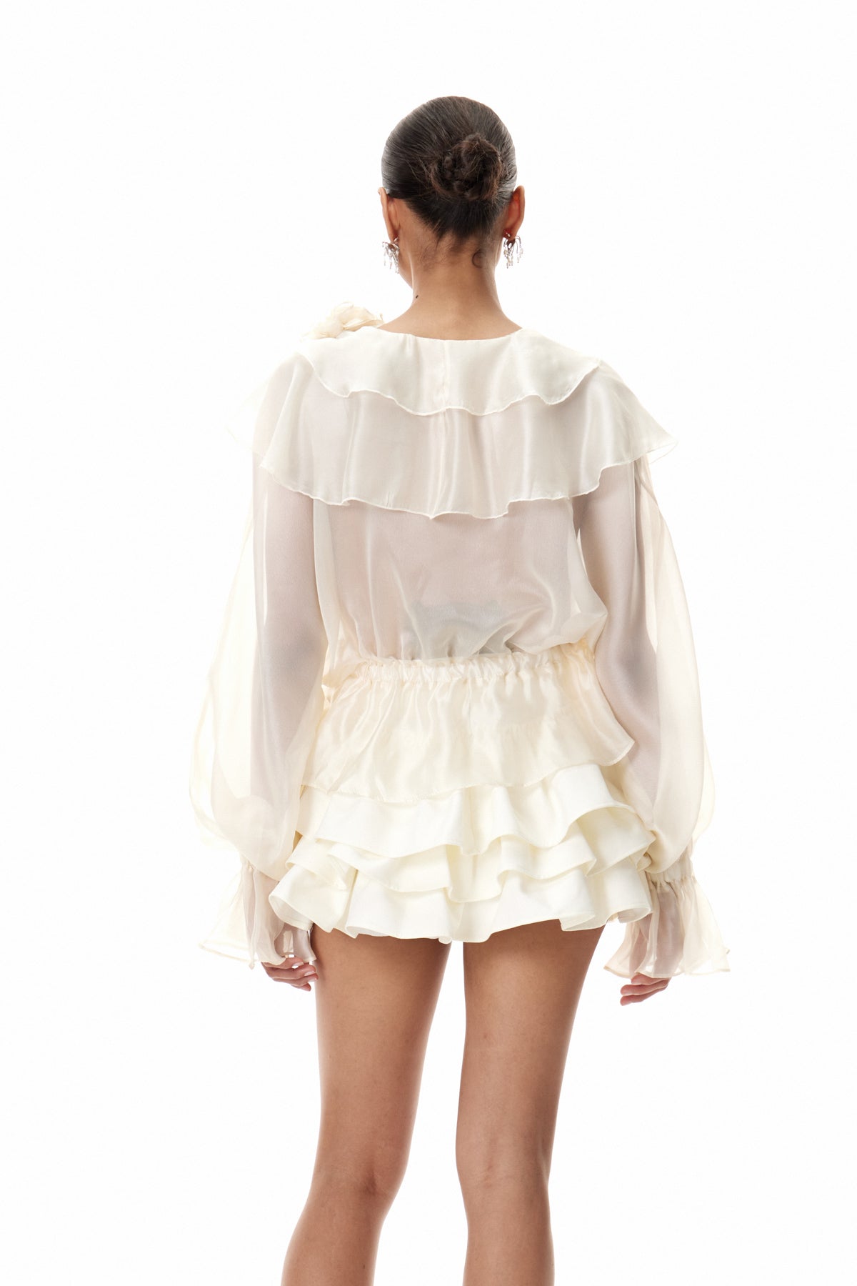 Claudine Flower Ruffle Skirt Set