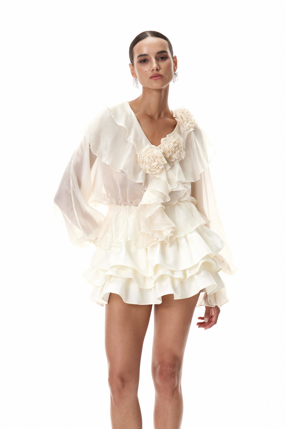 Claudine Flower Ruffle Skirt Set