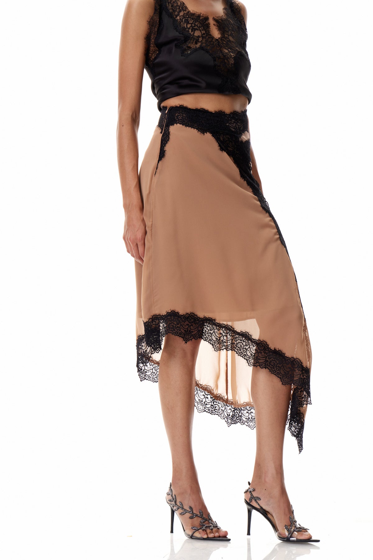 Cleopas Lace Asymmetric Maxi Skirt