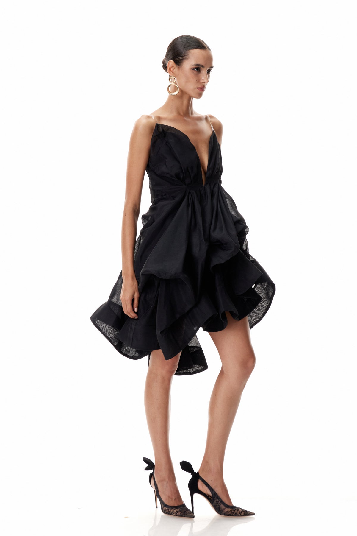 Clinton Asymmetric Ruch Mini Dress