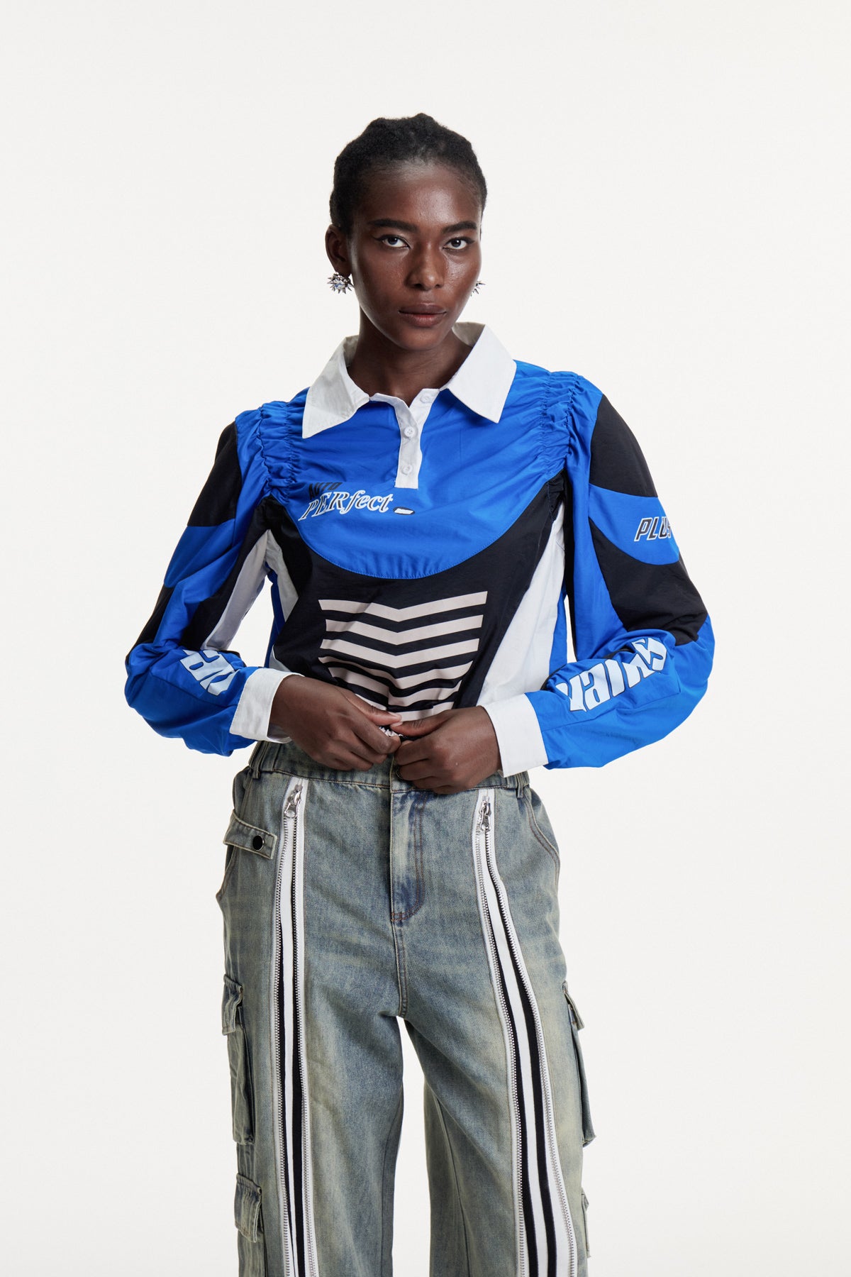 Colombano Drawstring Print Top