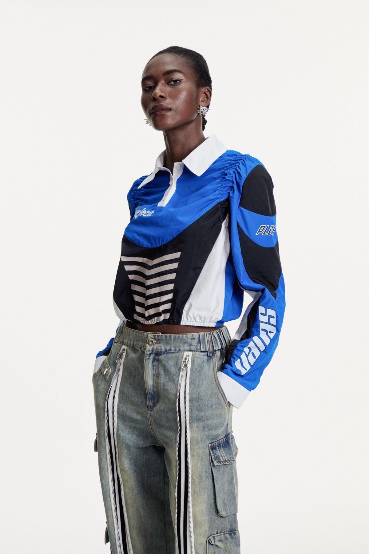 Colombano Drawstring Print Top