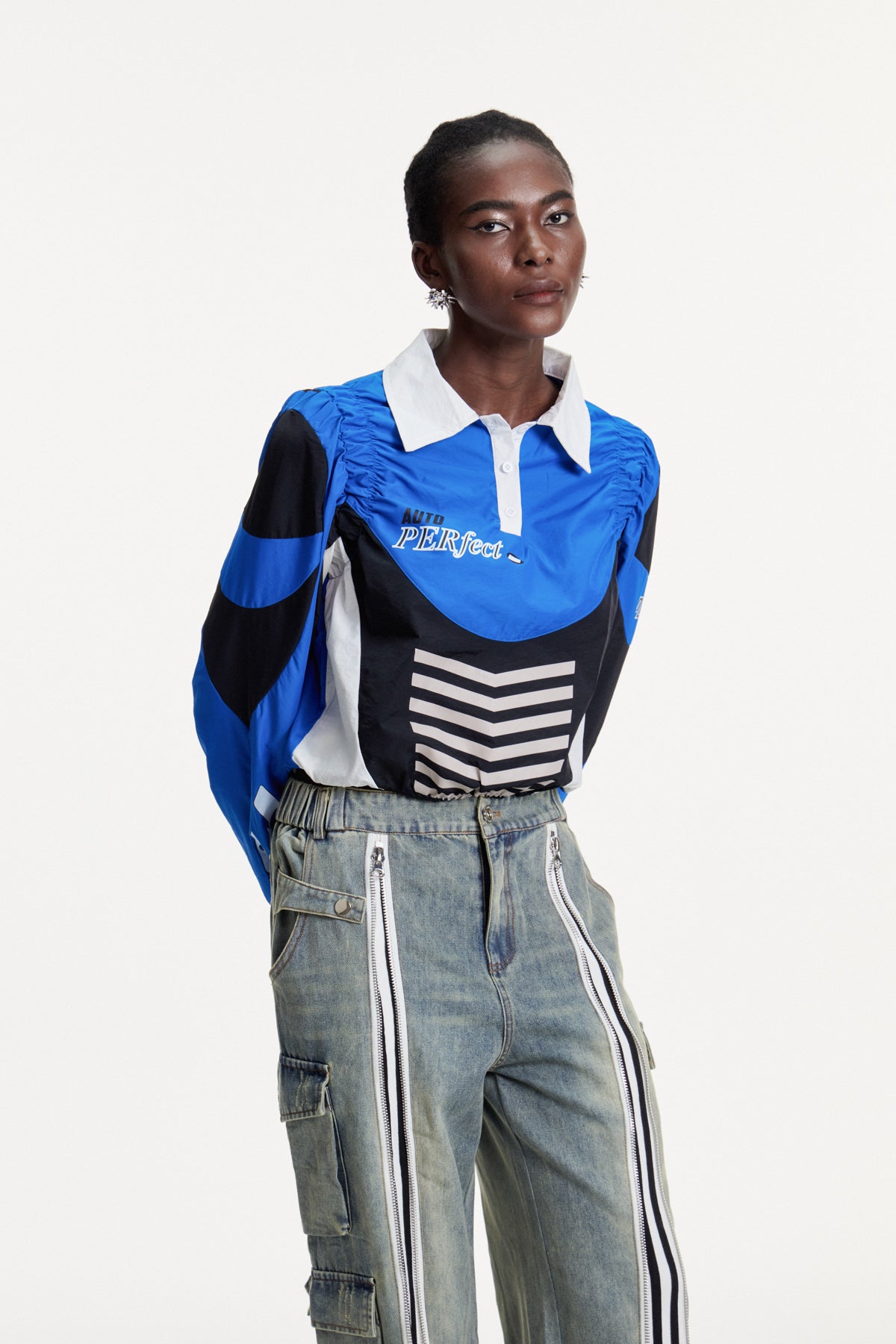 Colombano Drawstring Print Top