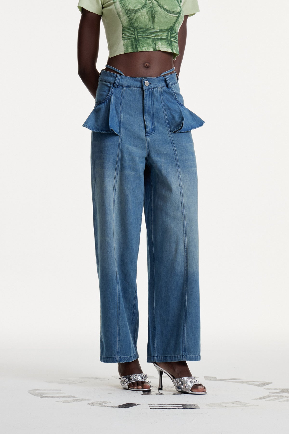 Comgal Ruffle Jeans