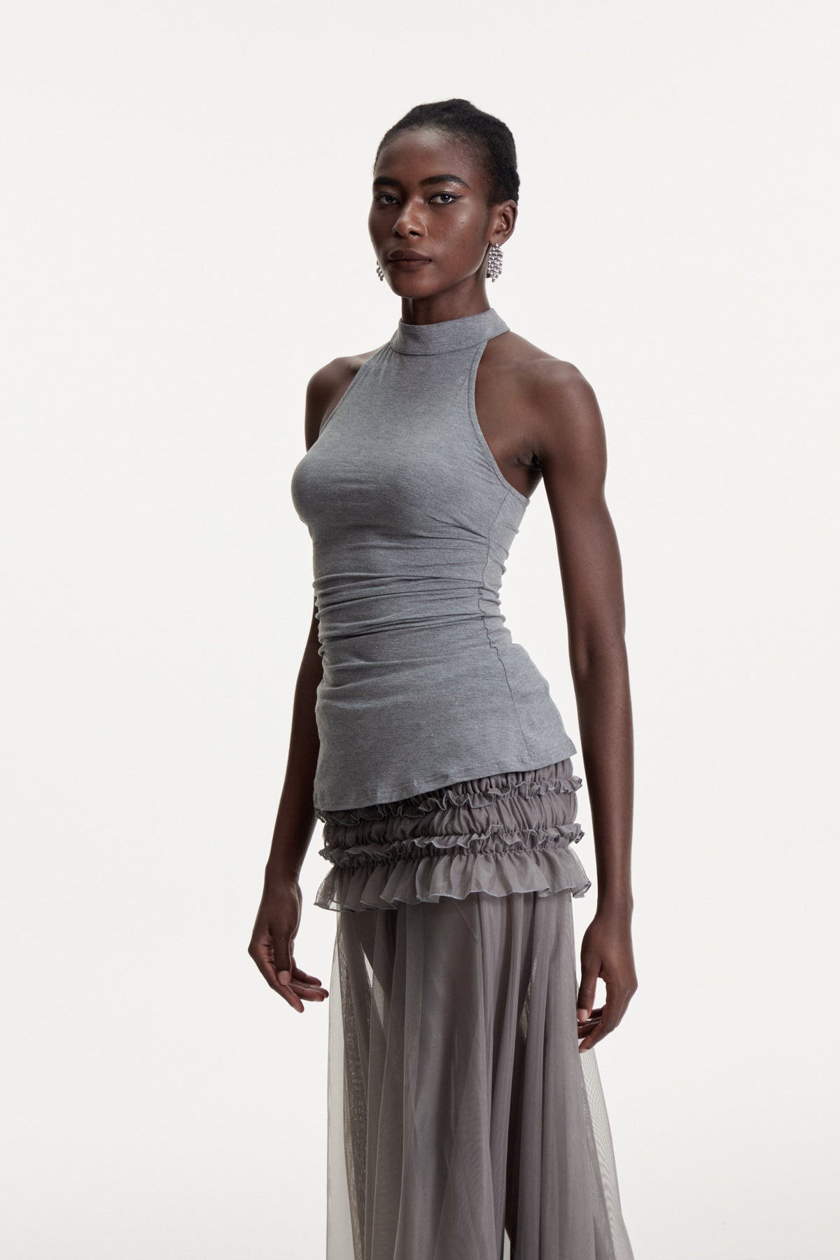 Concetta Halter Neck Ruch Top