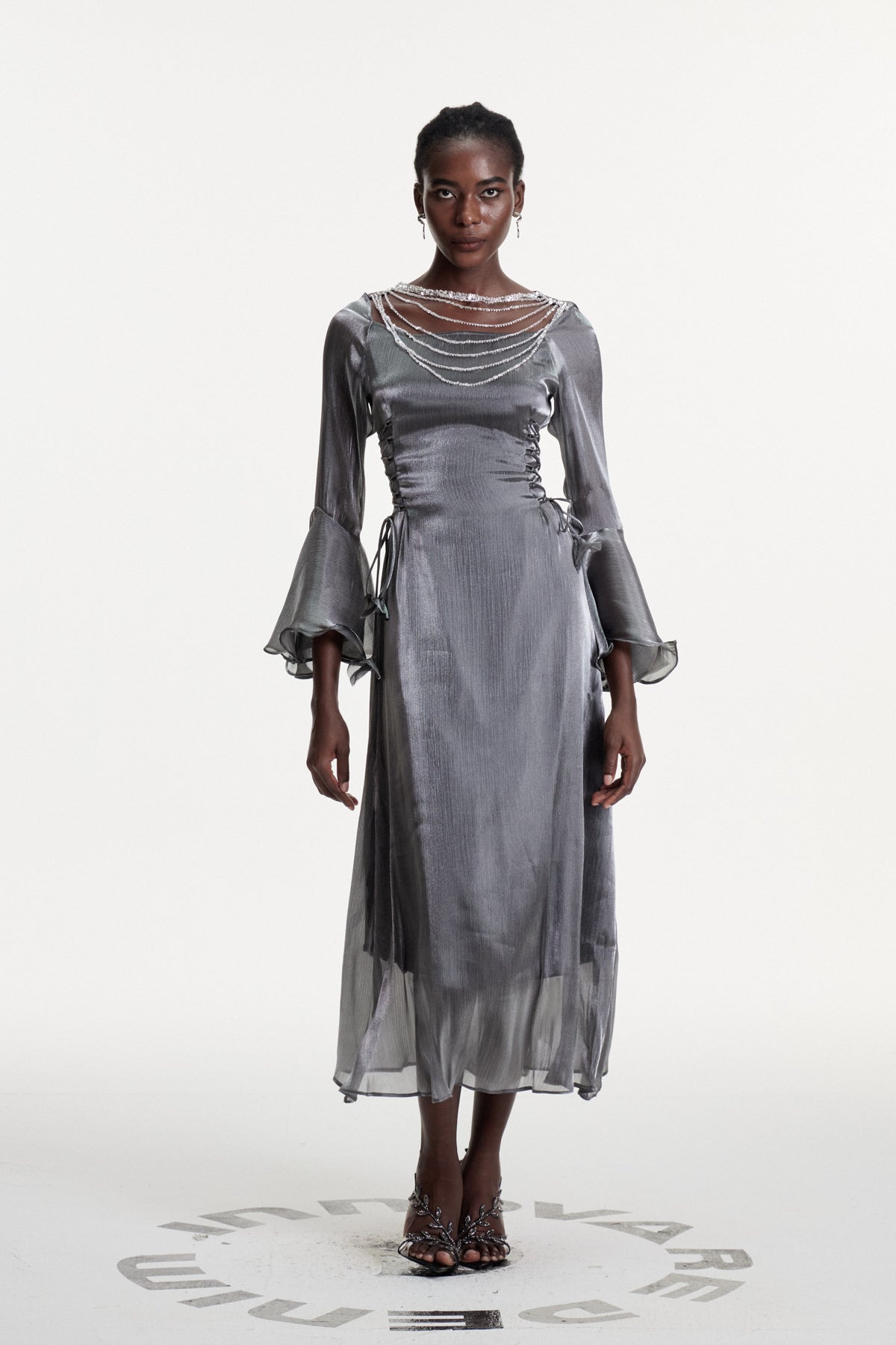 Conchobar Chain Ruffle Maxi Dress