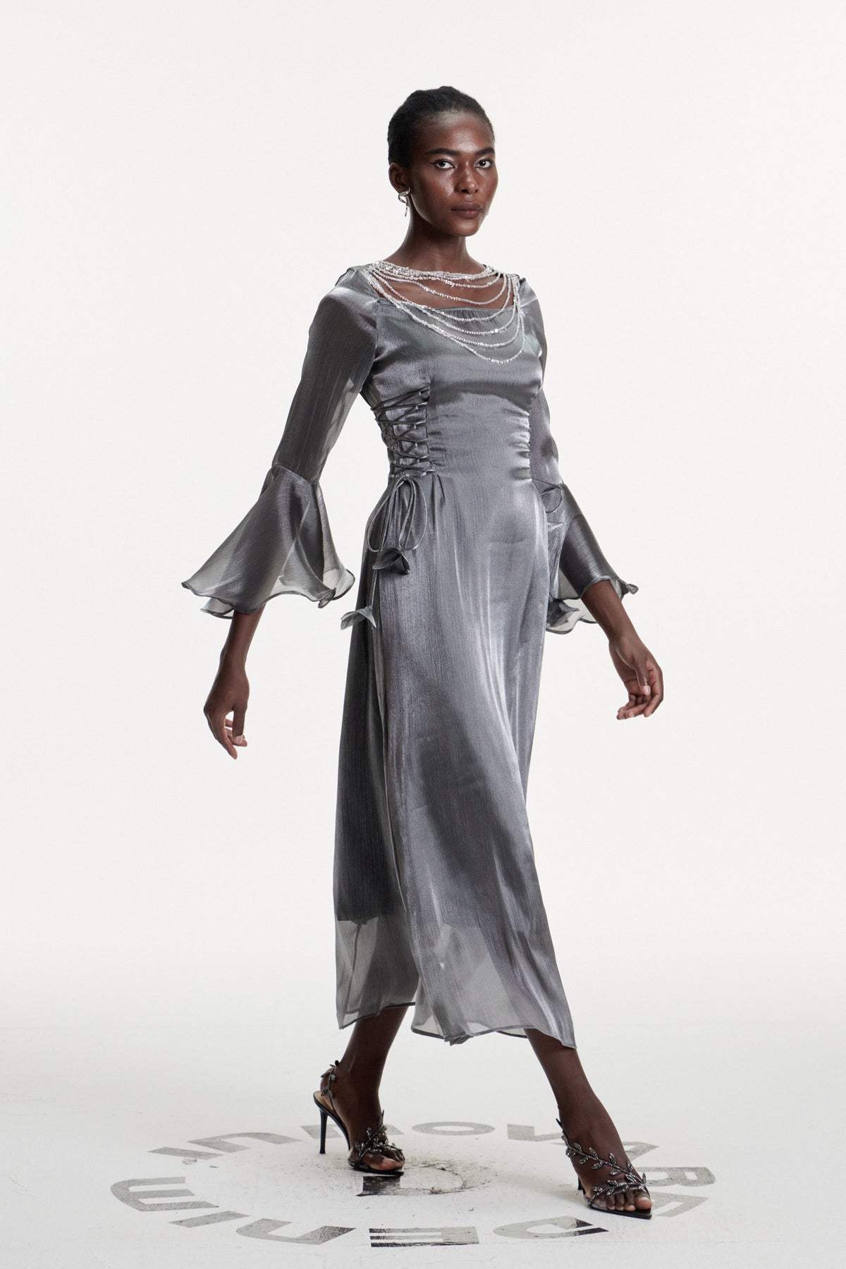 Conchobar Chain Ruffle Maxi Dress