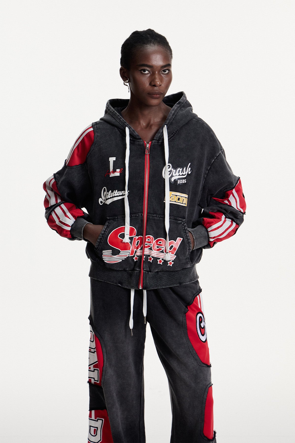 Conchobhar Stripe Print Denim Jacket