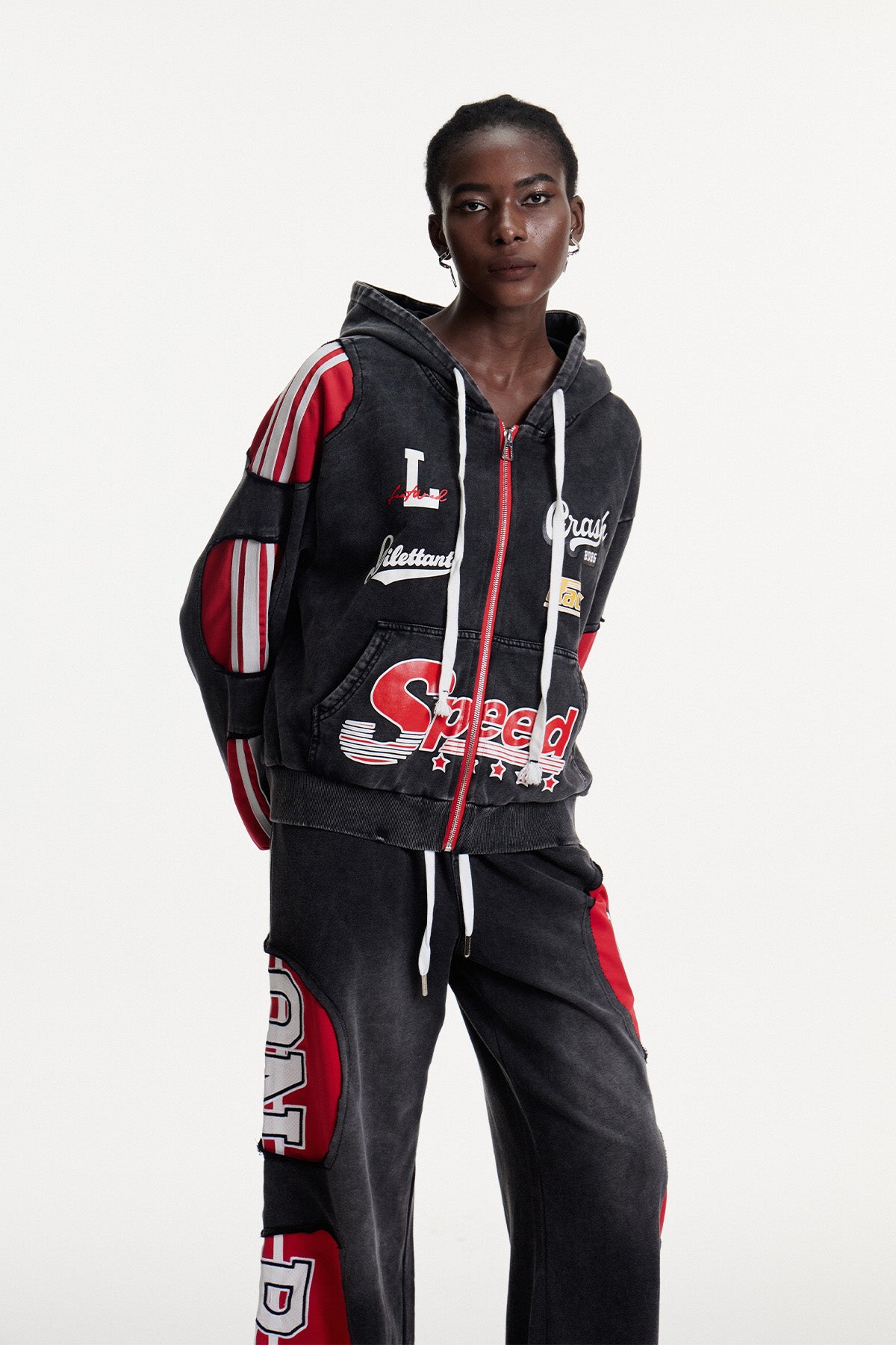 Conchobhar Stripe Print Denim Jacket