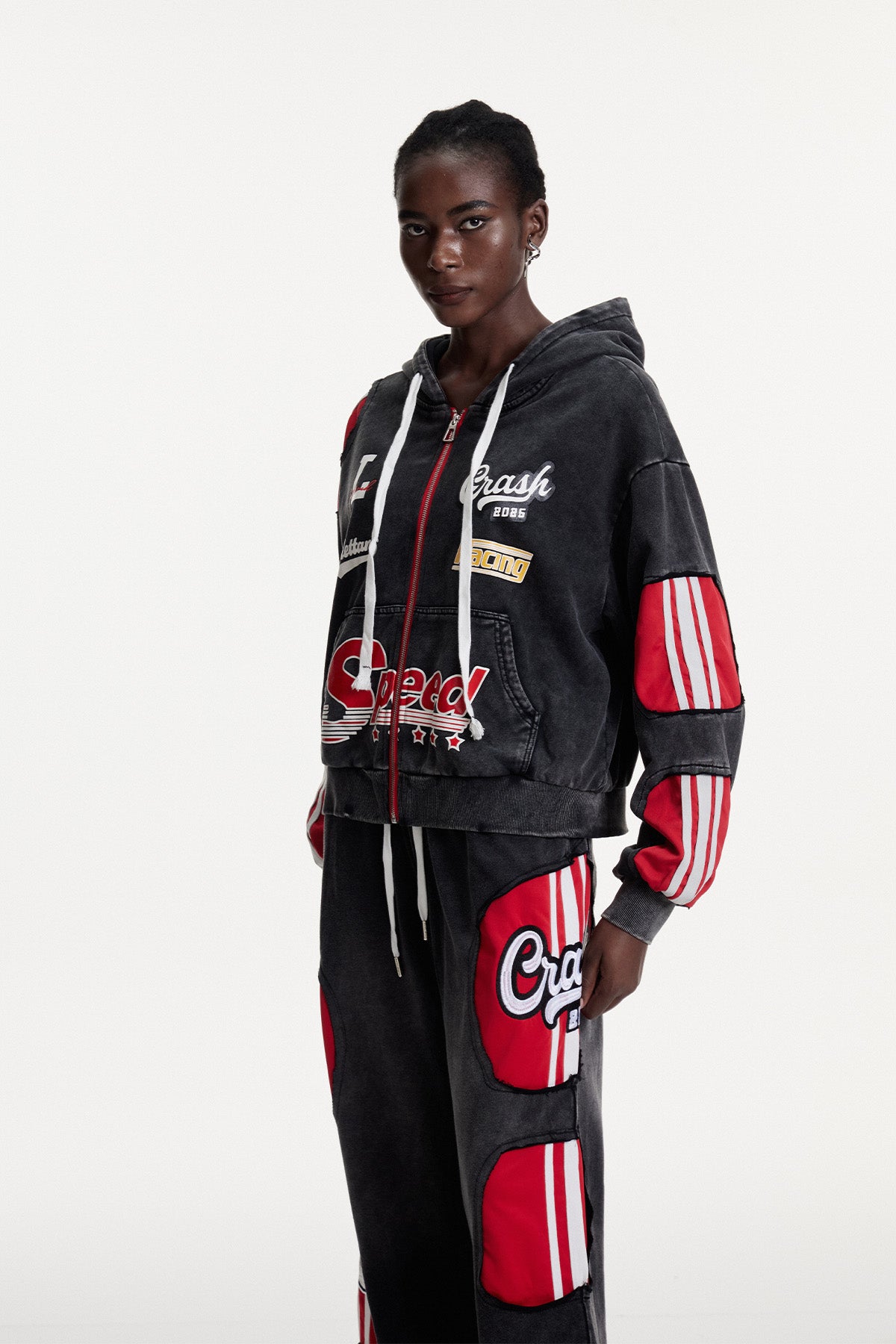 Conchobhar Stripe Print Denim Jacket