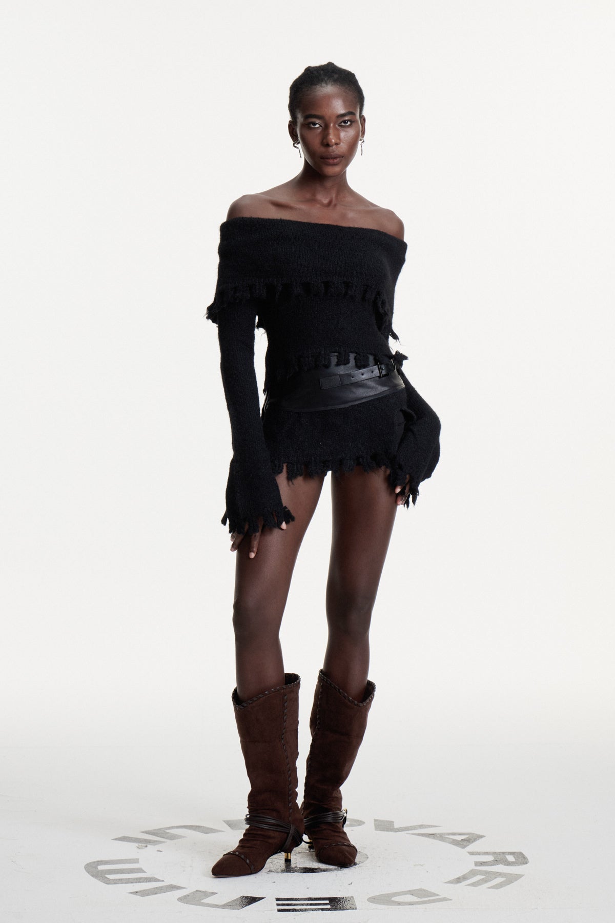 Conleth Off Shoulder Fringe Skirt Set