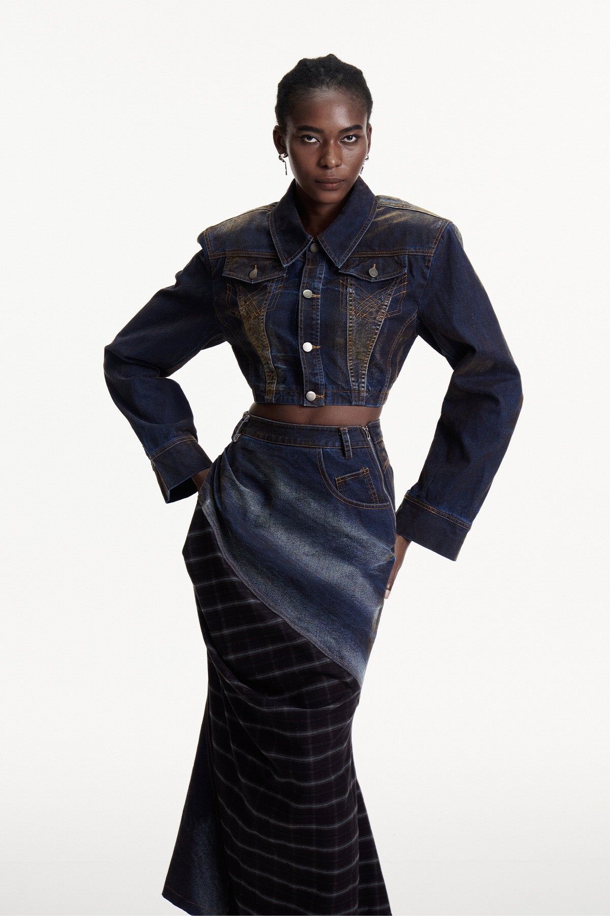 Consolata Deconstruct Stripe Skirt Set