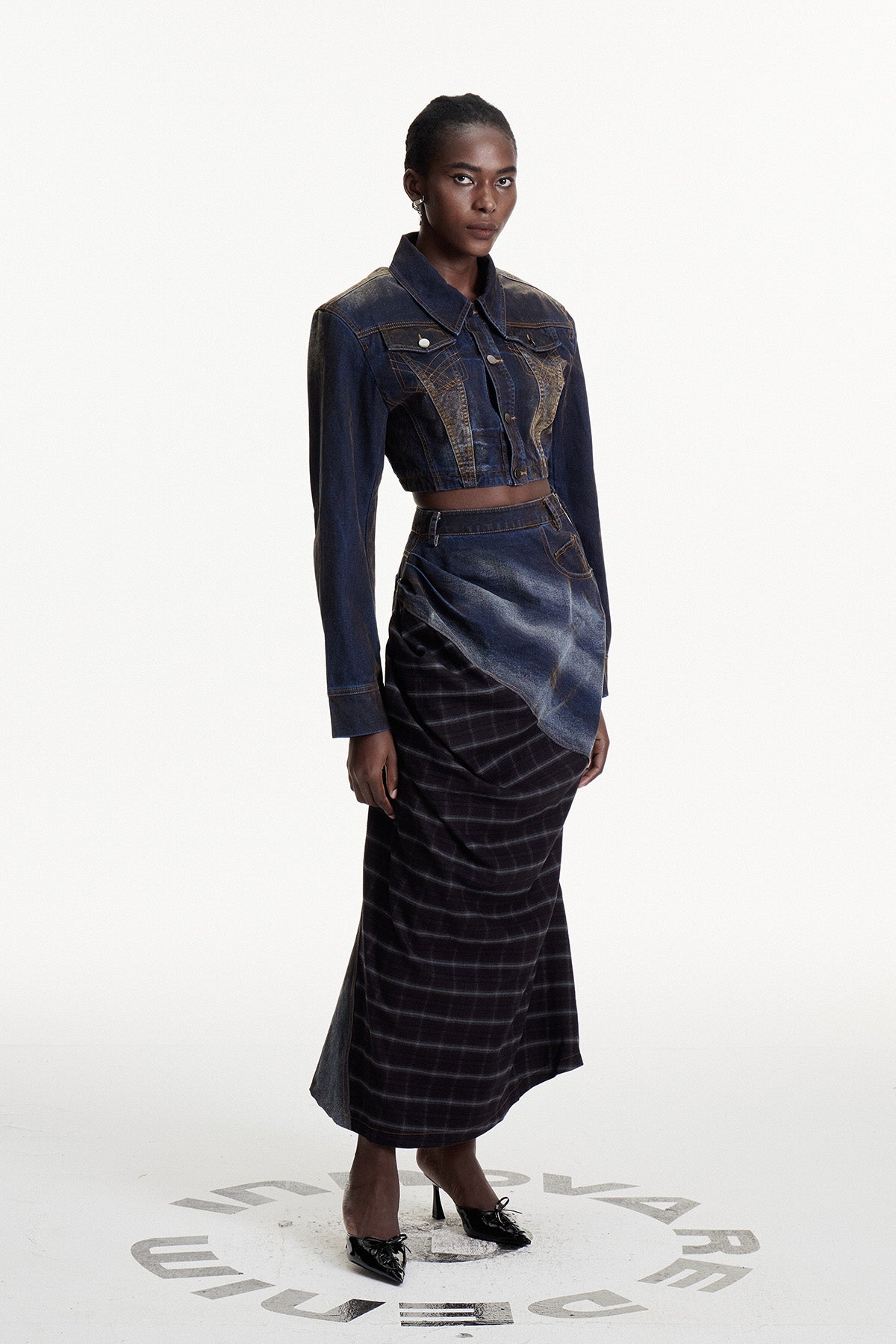 Consolata Deconstruct Stripe Skirt Set