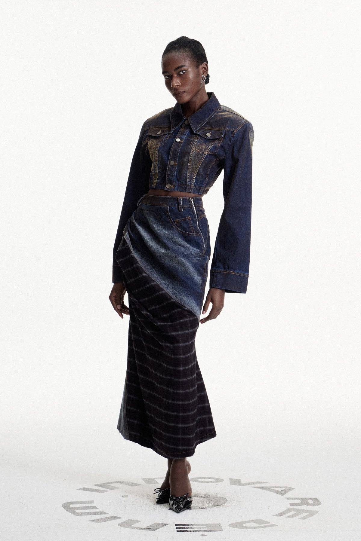 Consolata Deconstruct Stripe Skirt Set