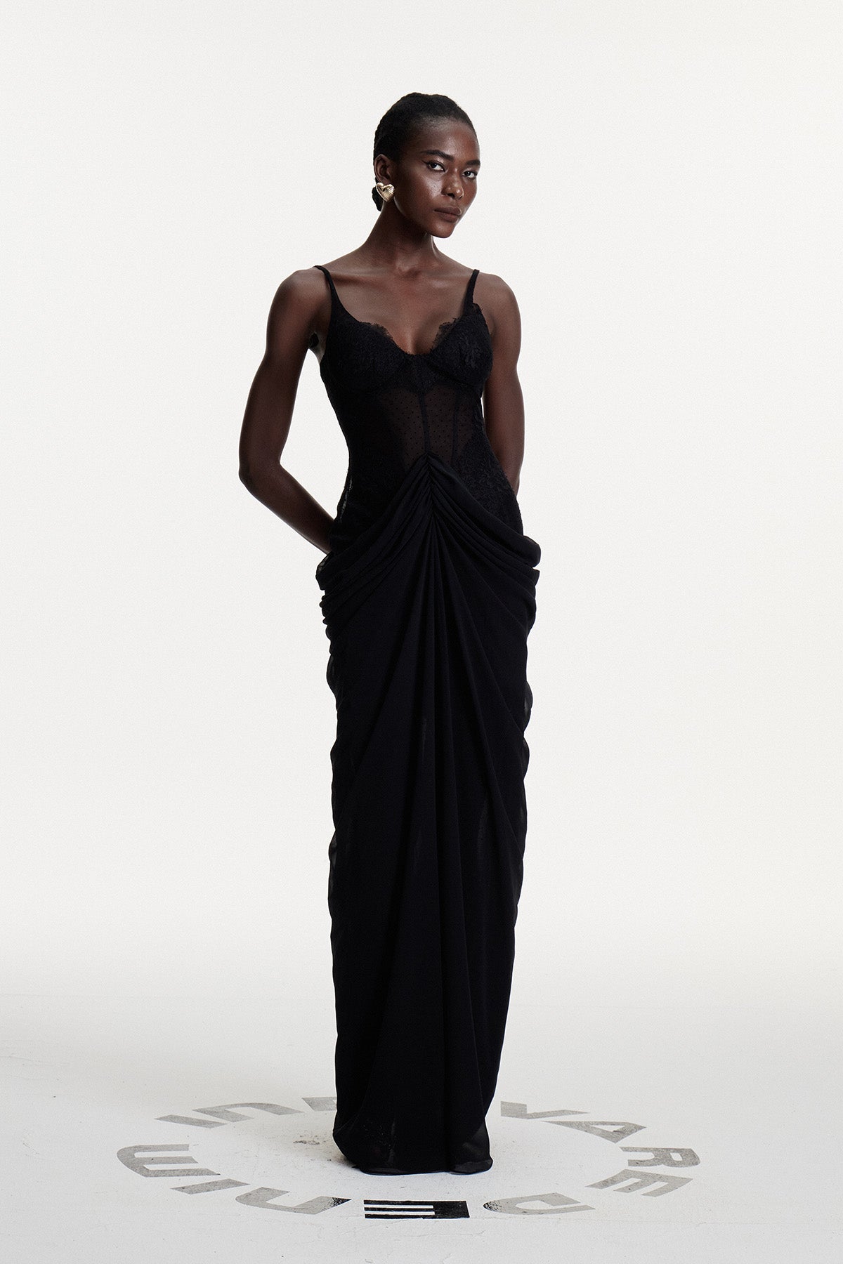 Constance Lace Ruch Maxi Dress