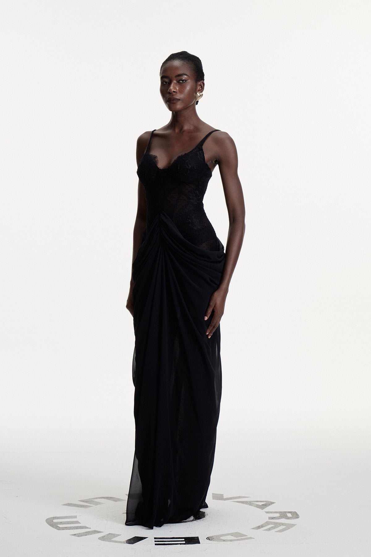 Constance Lace Ruch Maxi Dress