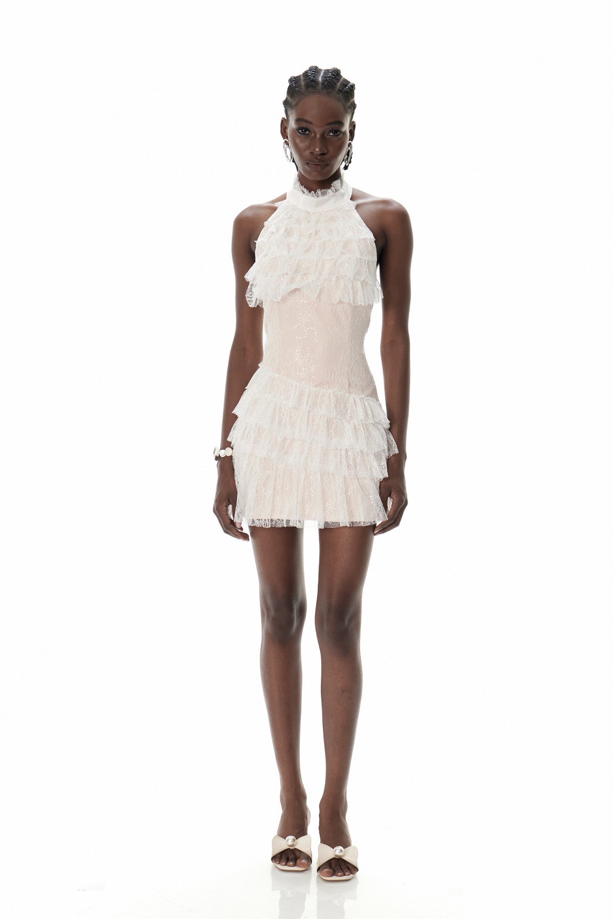 Cove Halter Neck Mesh Mini Dress