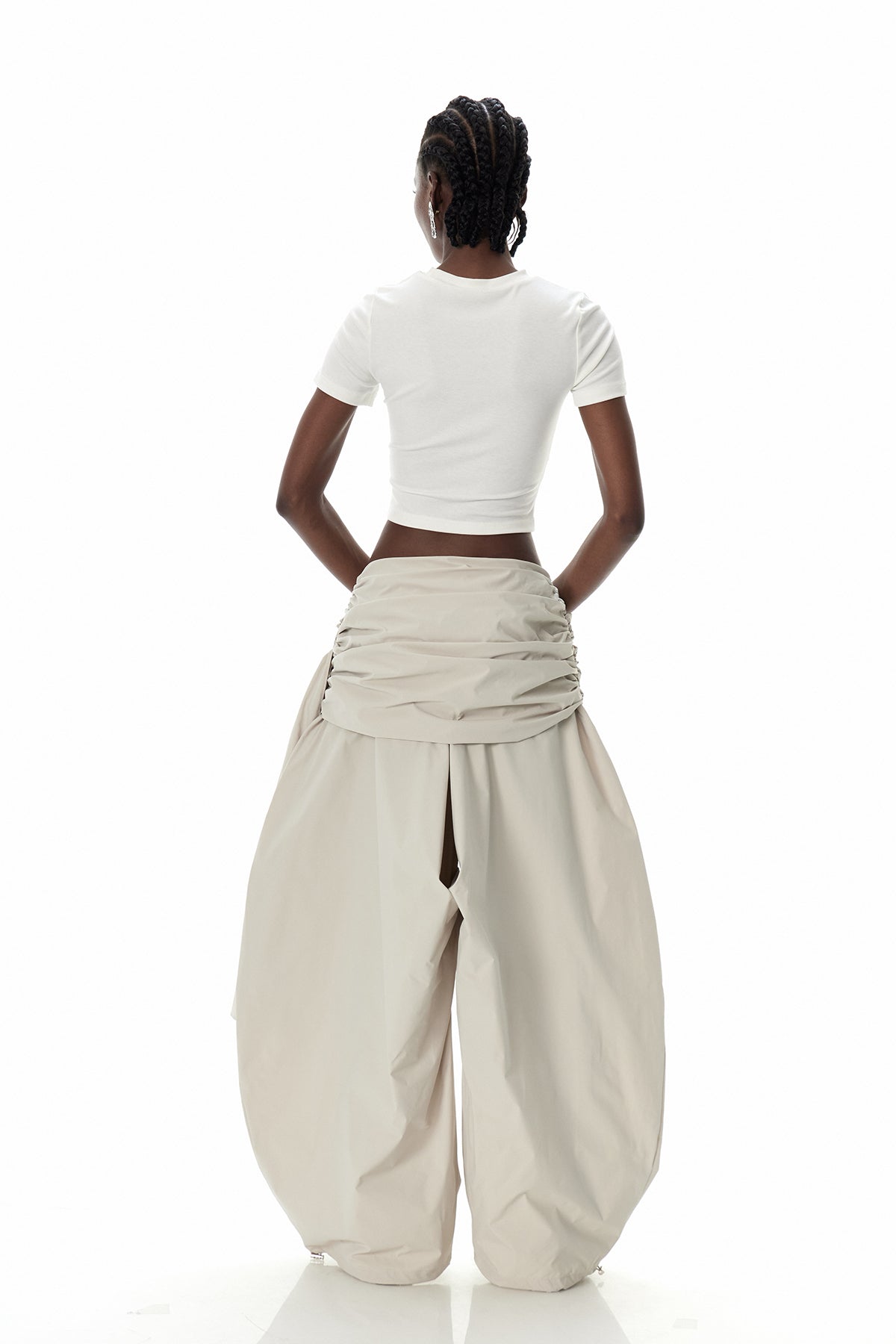 Creiddylad Ruch Drawstring Barrel Pants In Beige
