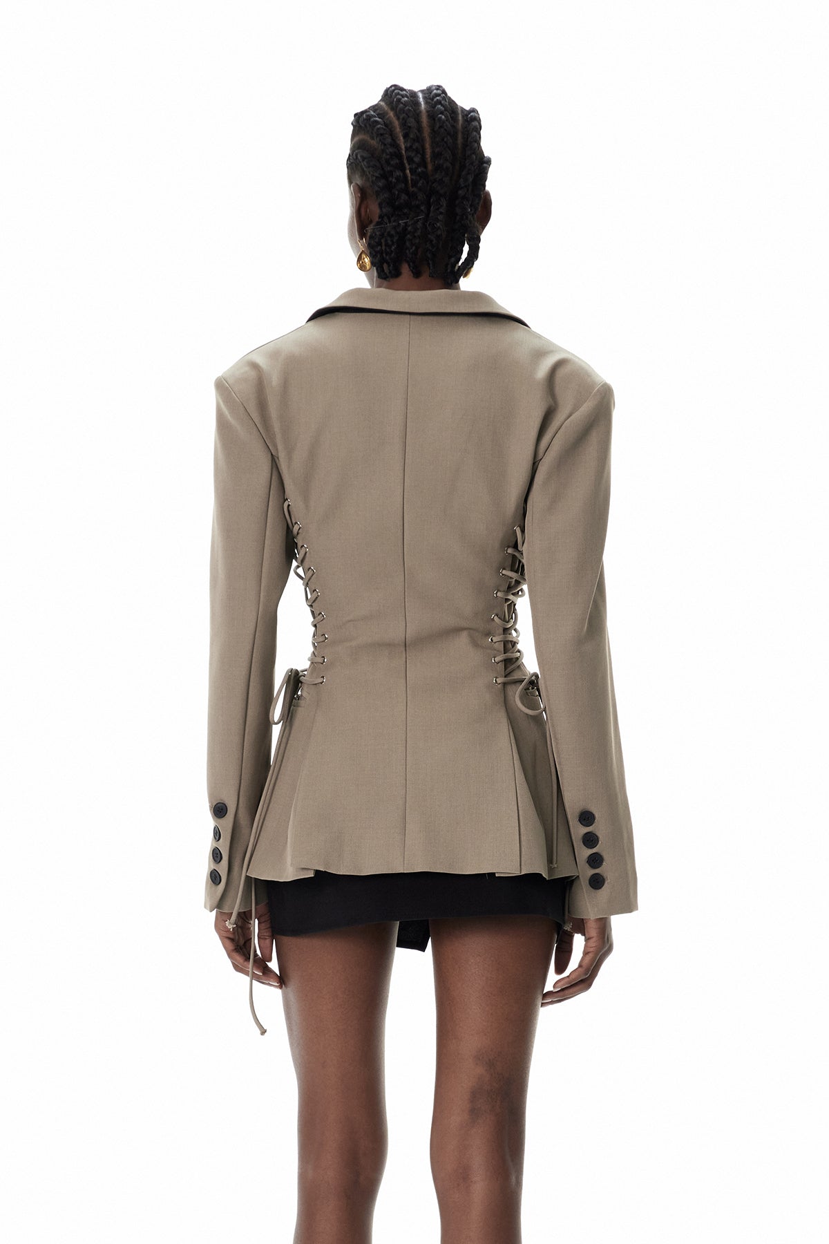 Crescenzo Lapel Lace Up Blazer