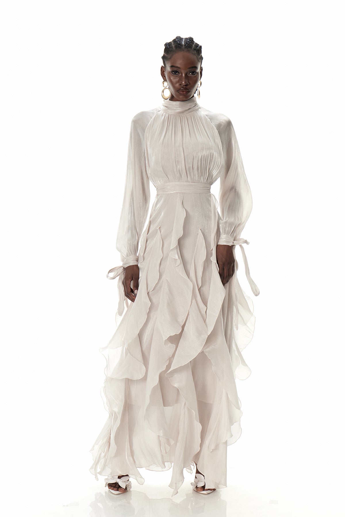 Criseyde Ruffle Ruch Maxi Dress