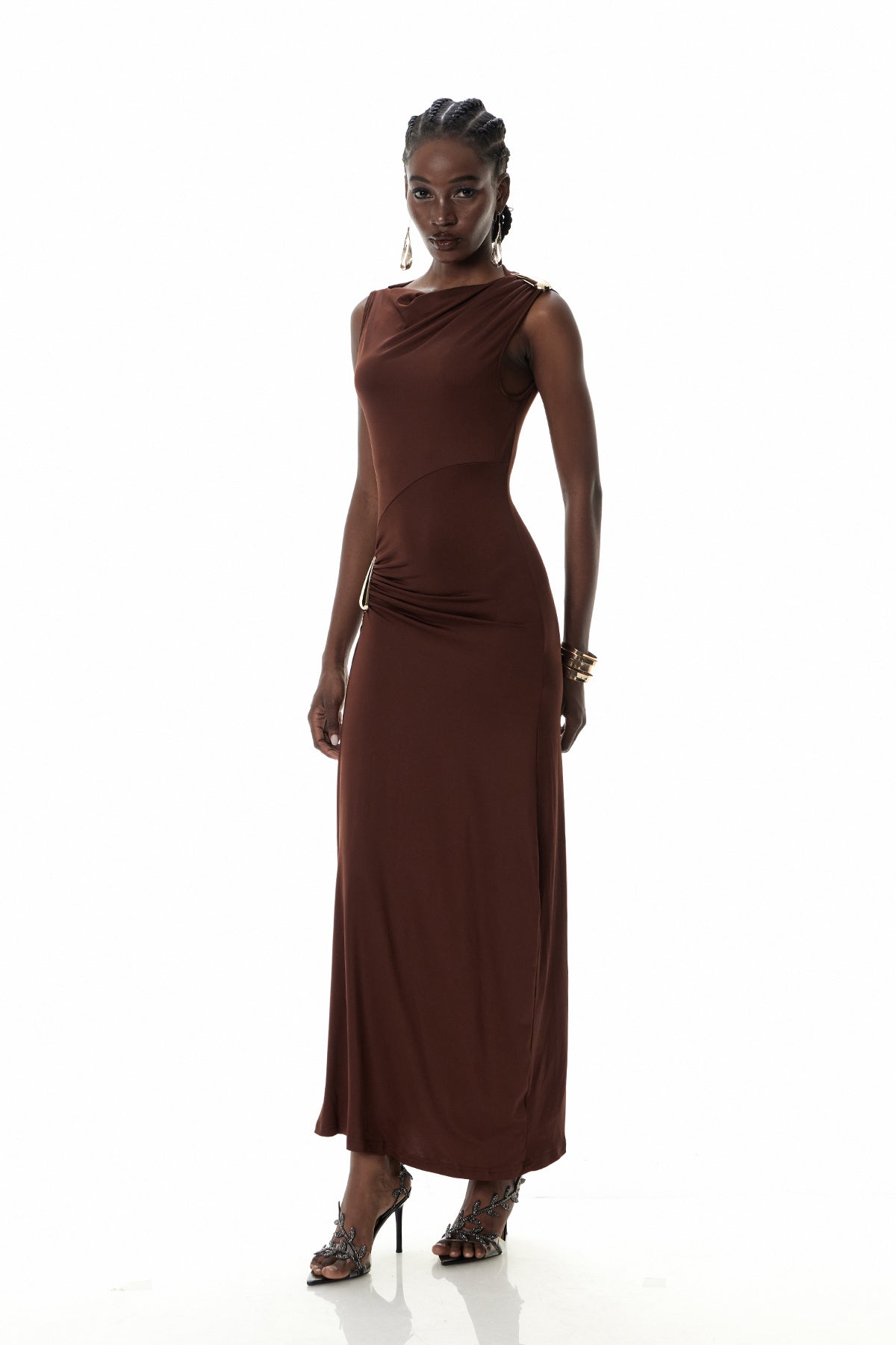 Cristiano Sleeveless Ruch Maxi Dress