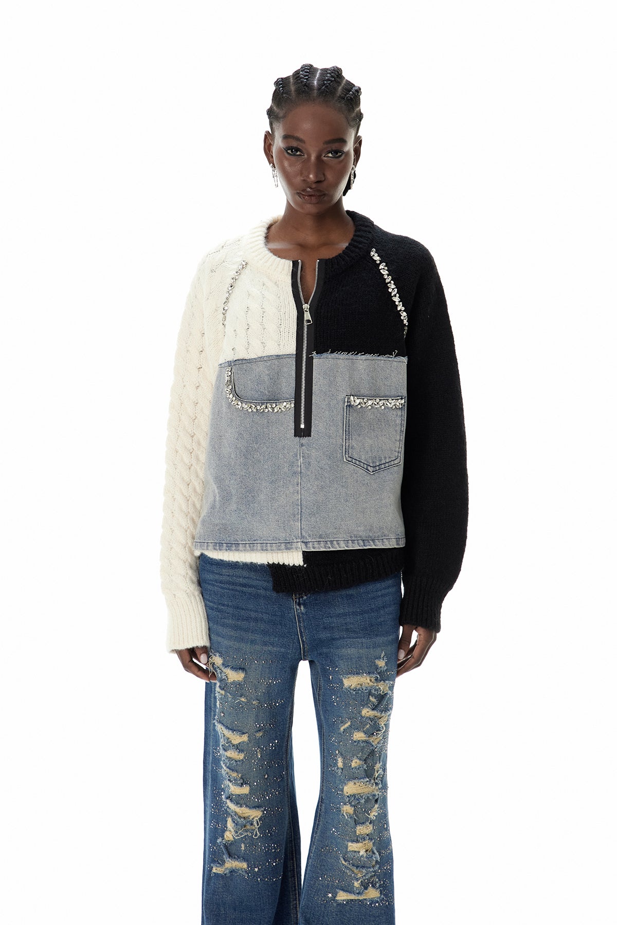 Csilla Deconstruct Crystal Jacket In Black