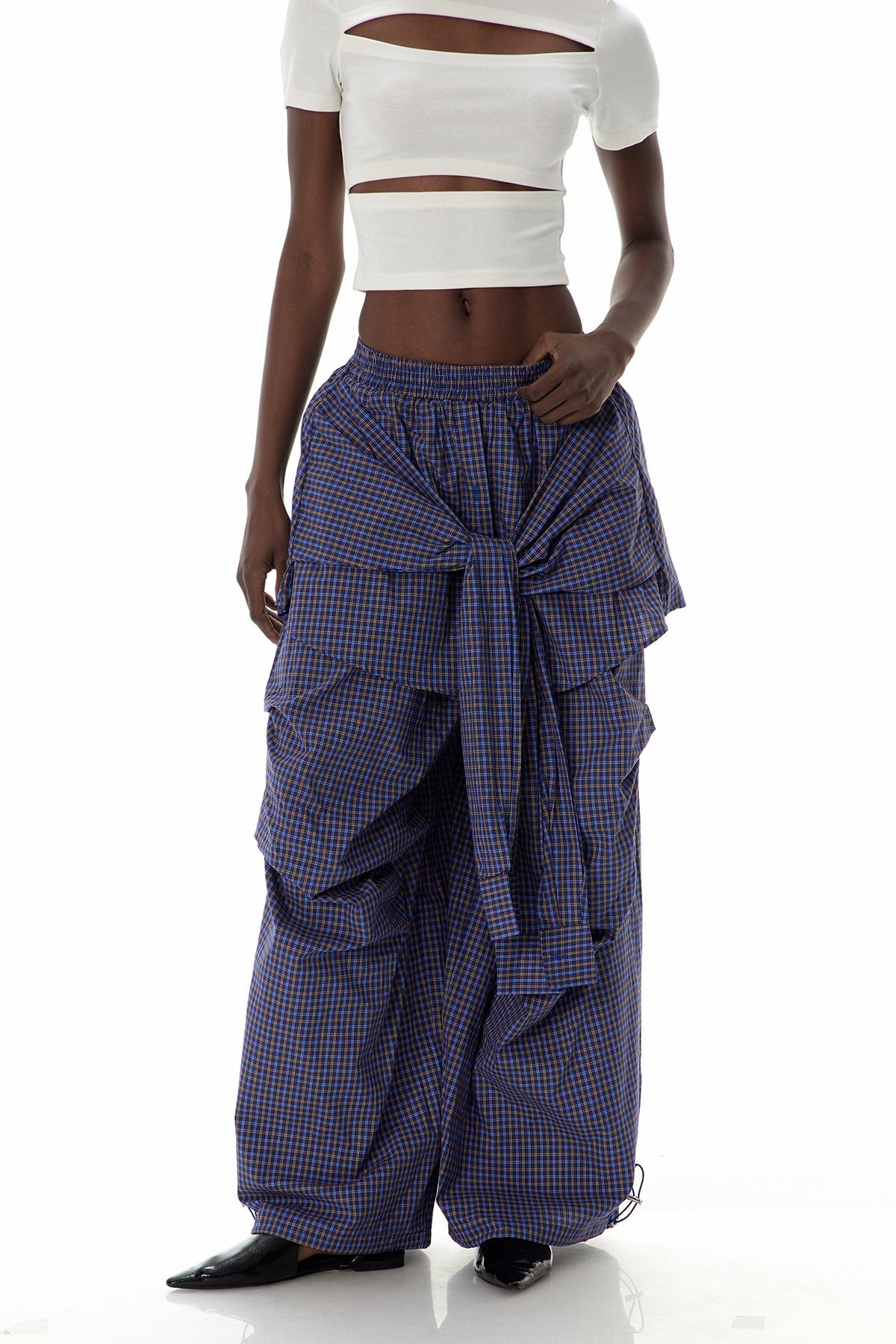 Ctirad Grid Tie Up Pants