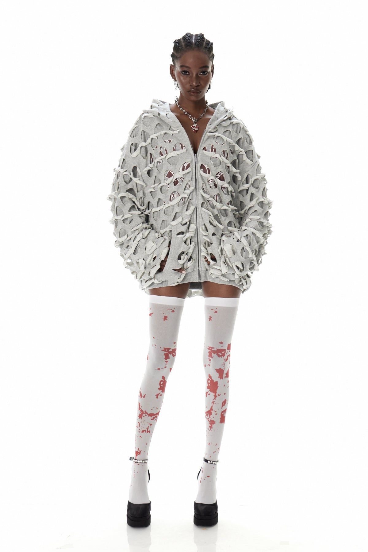 Cyneberht Cutout Hooded Jacket