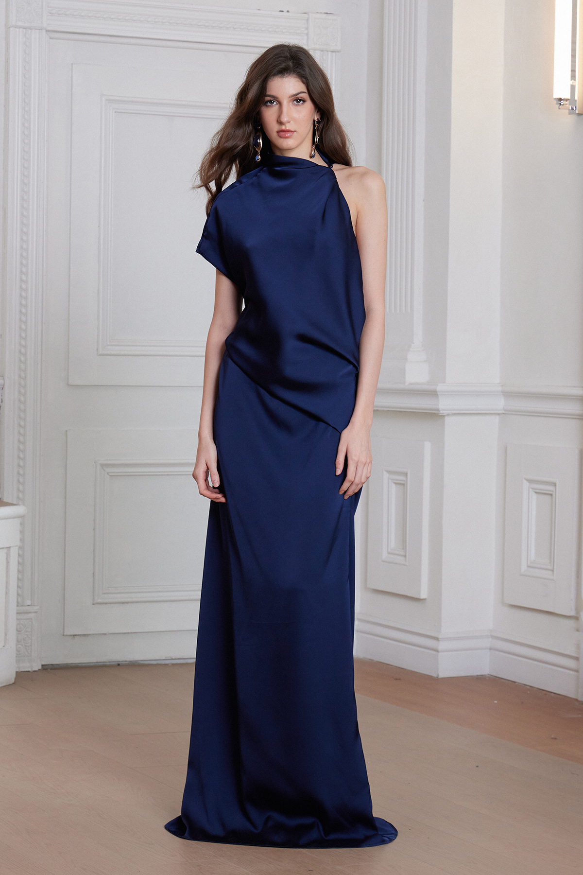 Daan Asymmetric Ruch Maxi Dress