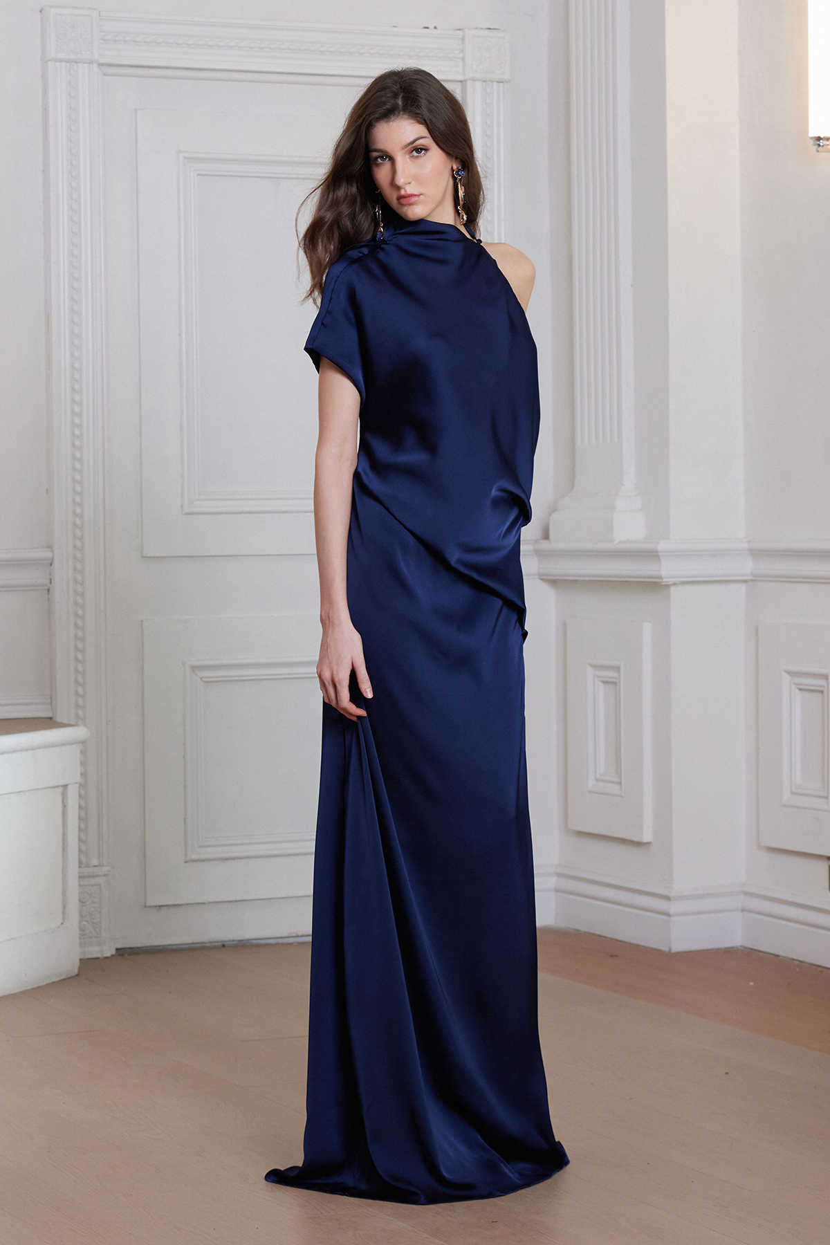 Daan Asymmetric Ruch Maxi Dress