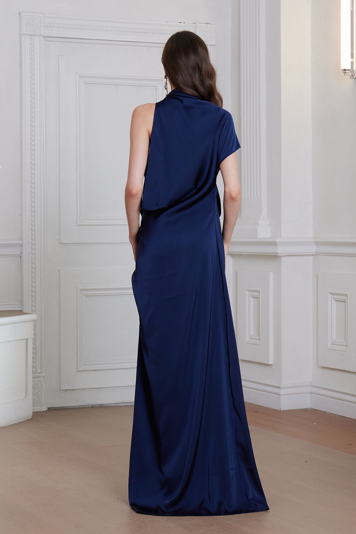 Daan Asymmetric Ruch Maxi Dress