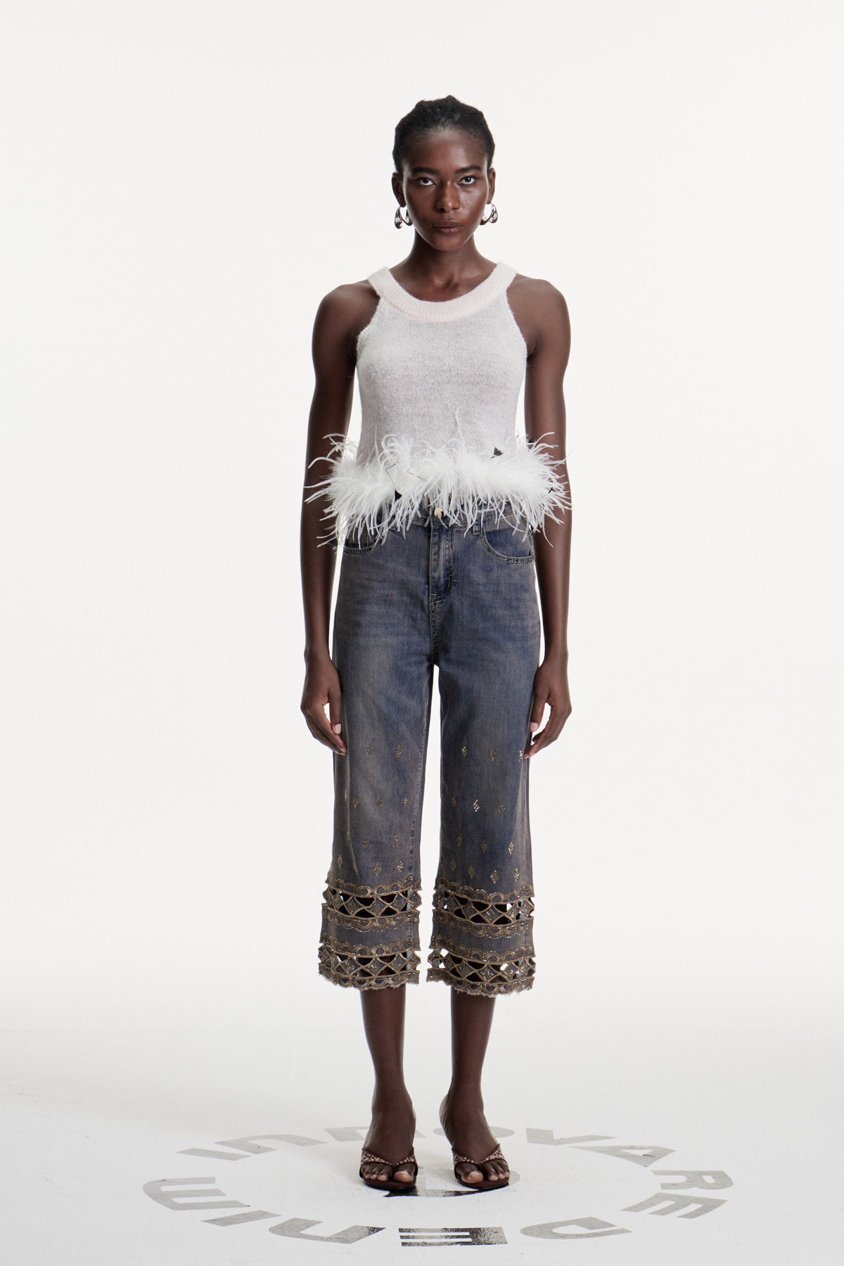 Dalisay Cutout Rhinestone Jeans