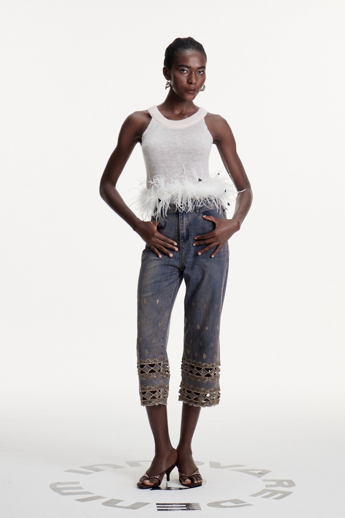 Dalisay Cutout Rhinestone Jeans