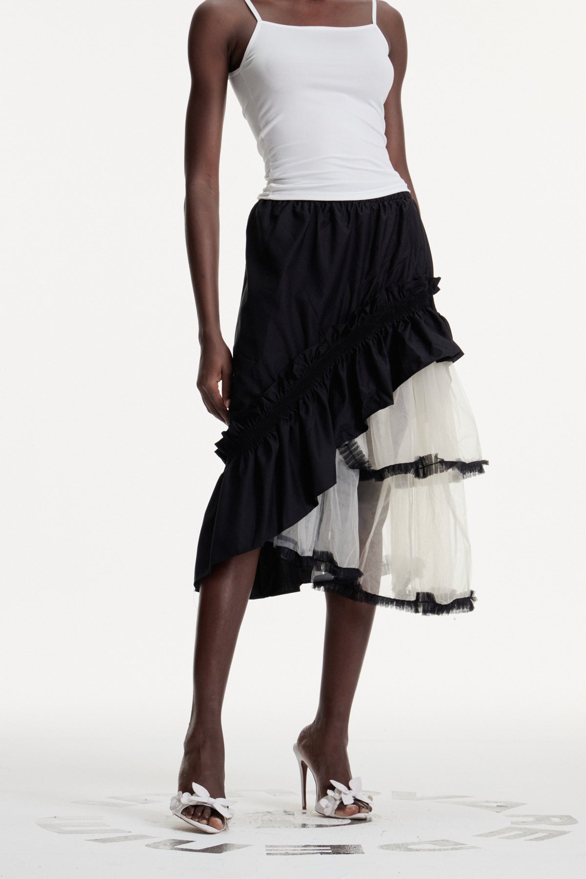 Dalitso Asymmetric Mesh Maxi Skirt