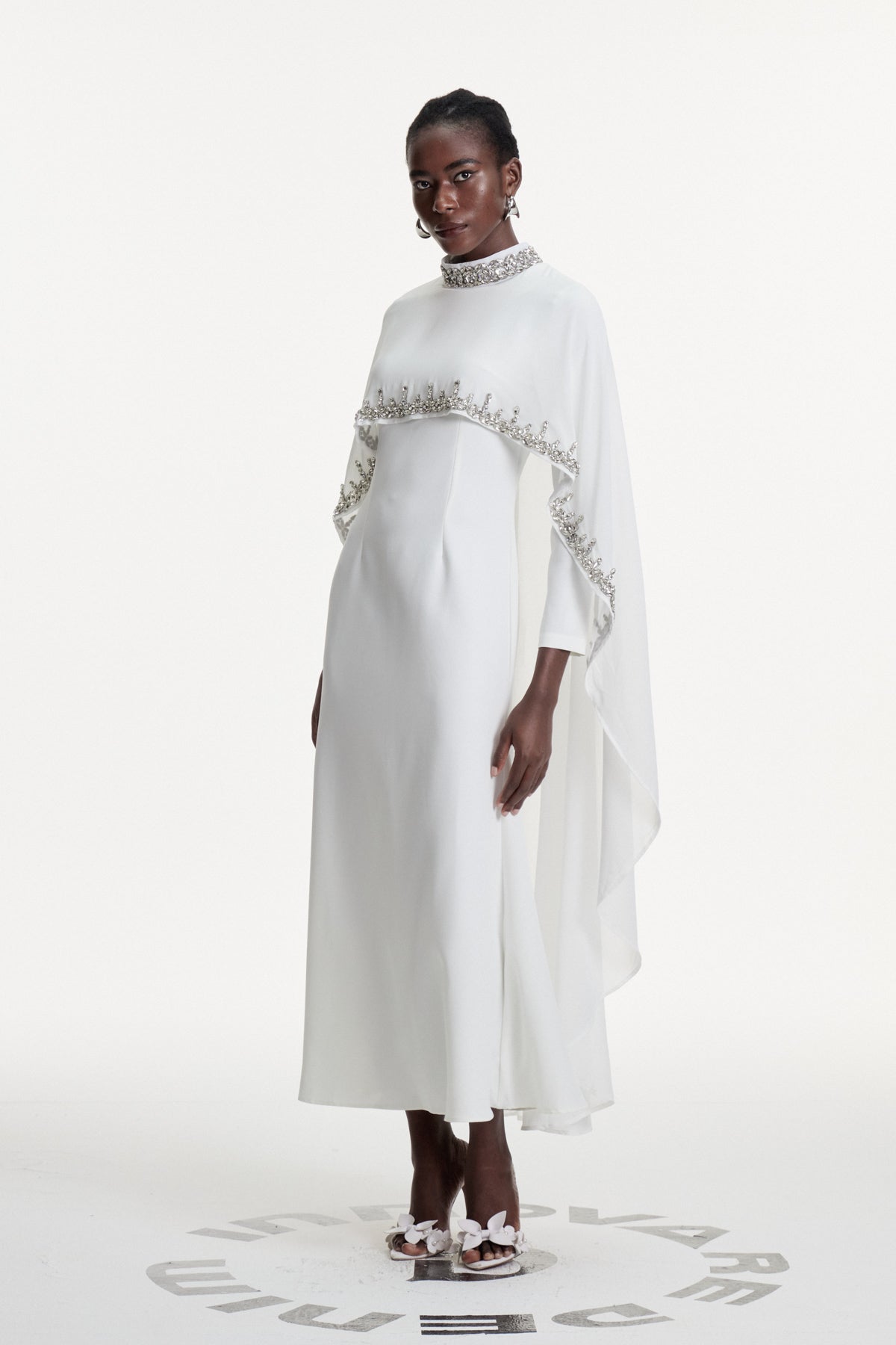 Dallas Crystal Shawl Maxi Dress