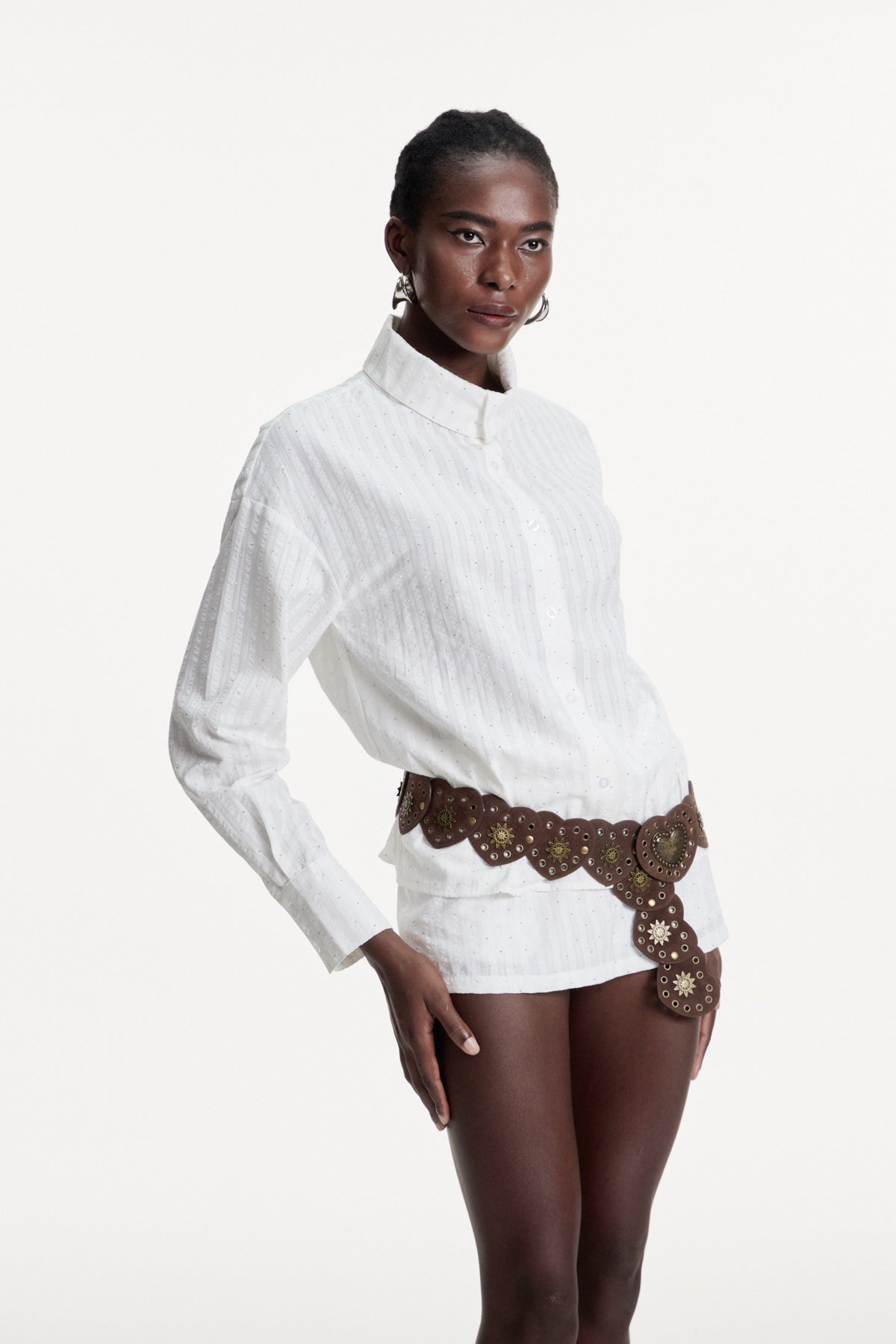 Dalton Stripe Rhinestone Skirt Set