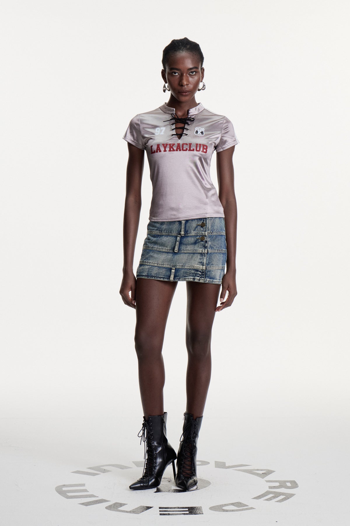 Damasus Deconstruct Denim Mini Skirt