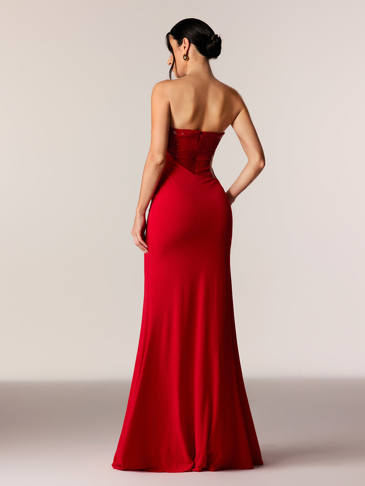 Danielle Strapless Corset Sequin Maxi Dress