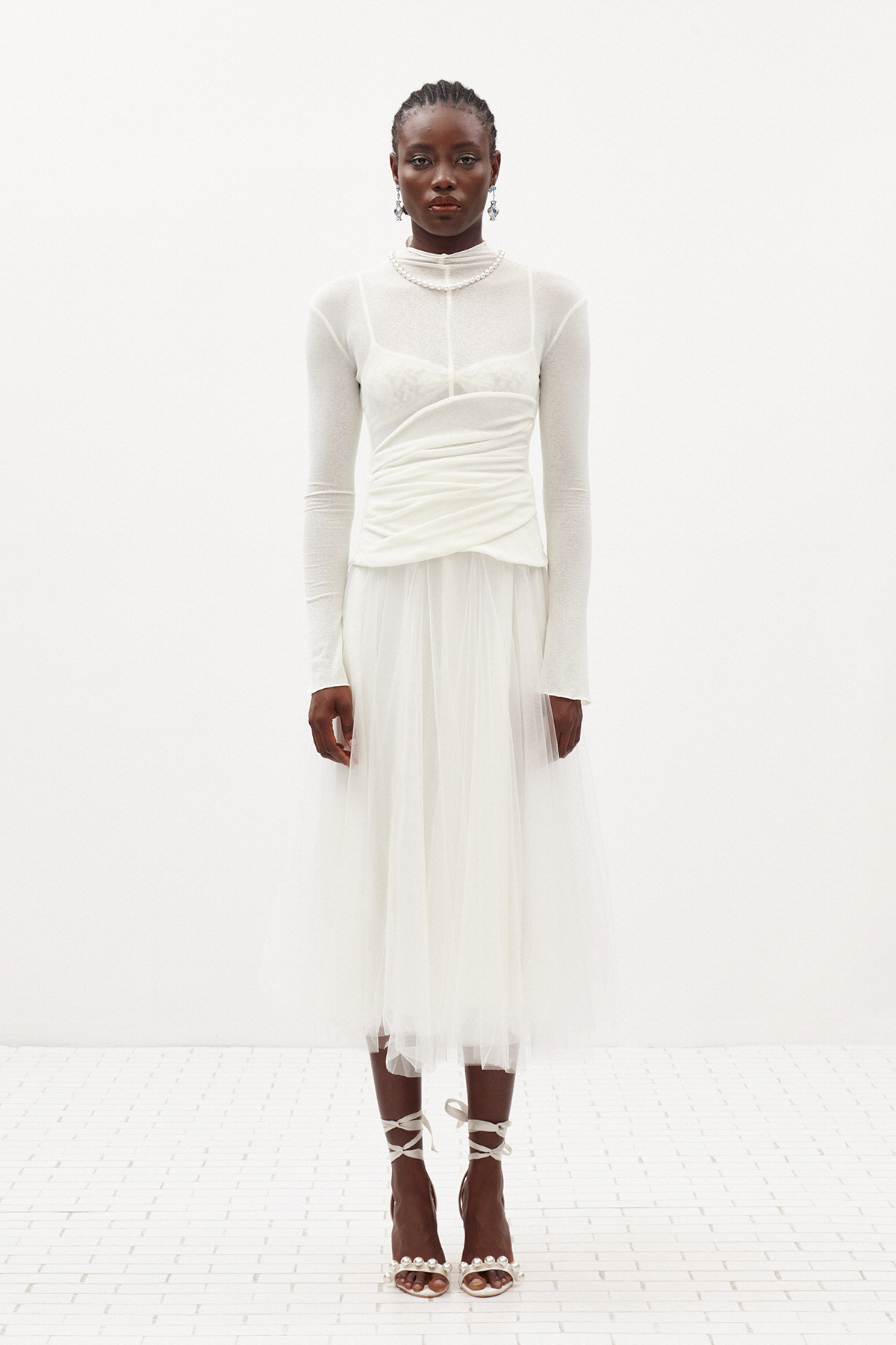 Daniels High Neck Ruch Maxi Dress
