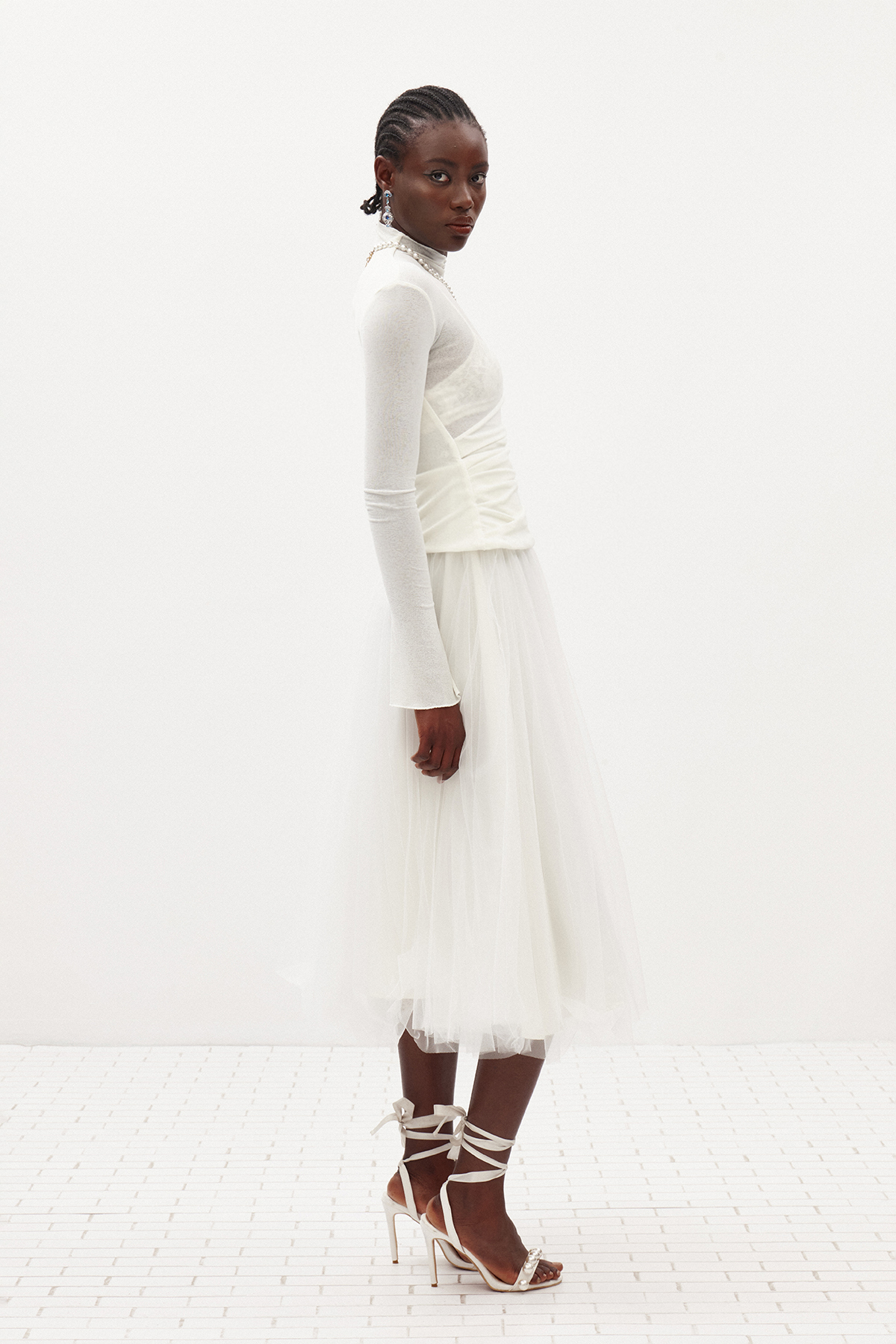Daniels High Neck Ruch Maxi Dress