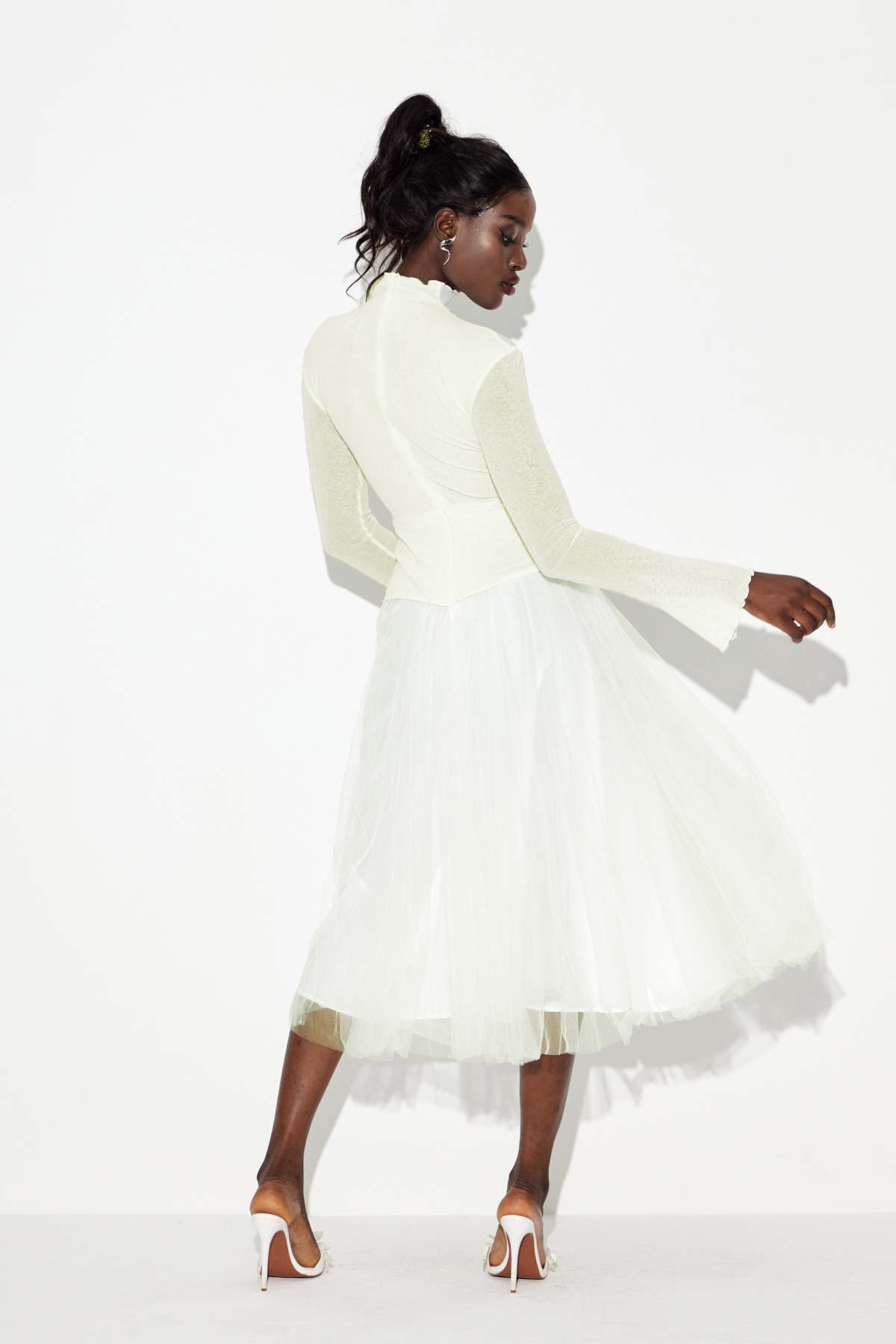 Daniels High Neck Ruch Maxi Dress