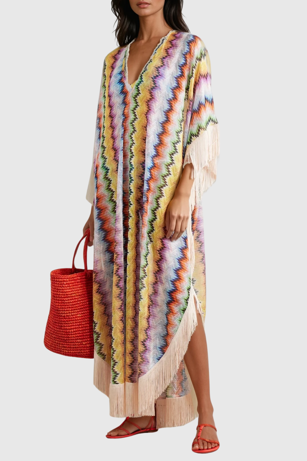 Daouda Deconstruct Fringe Maxi Dress
