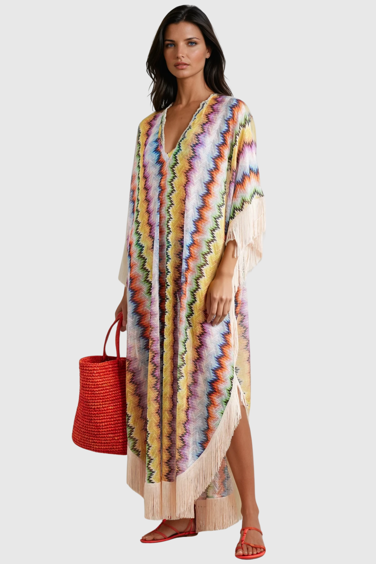 Daouda Deconstruct Fringe Maxi Dress