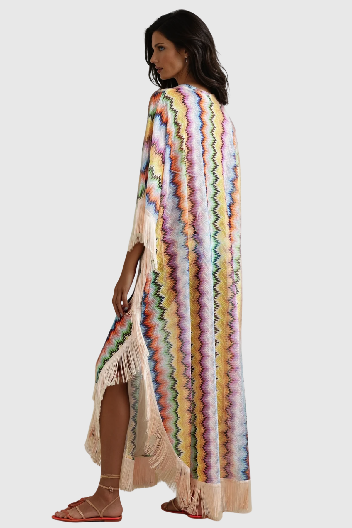 Daouda Deconstruct Fringe Maxi Dress