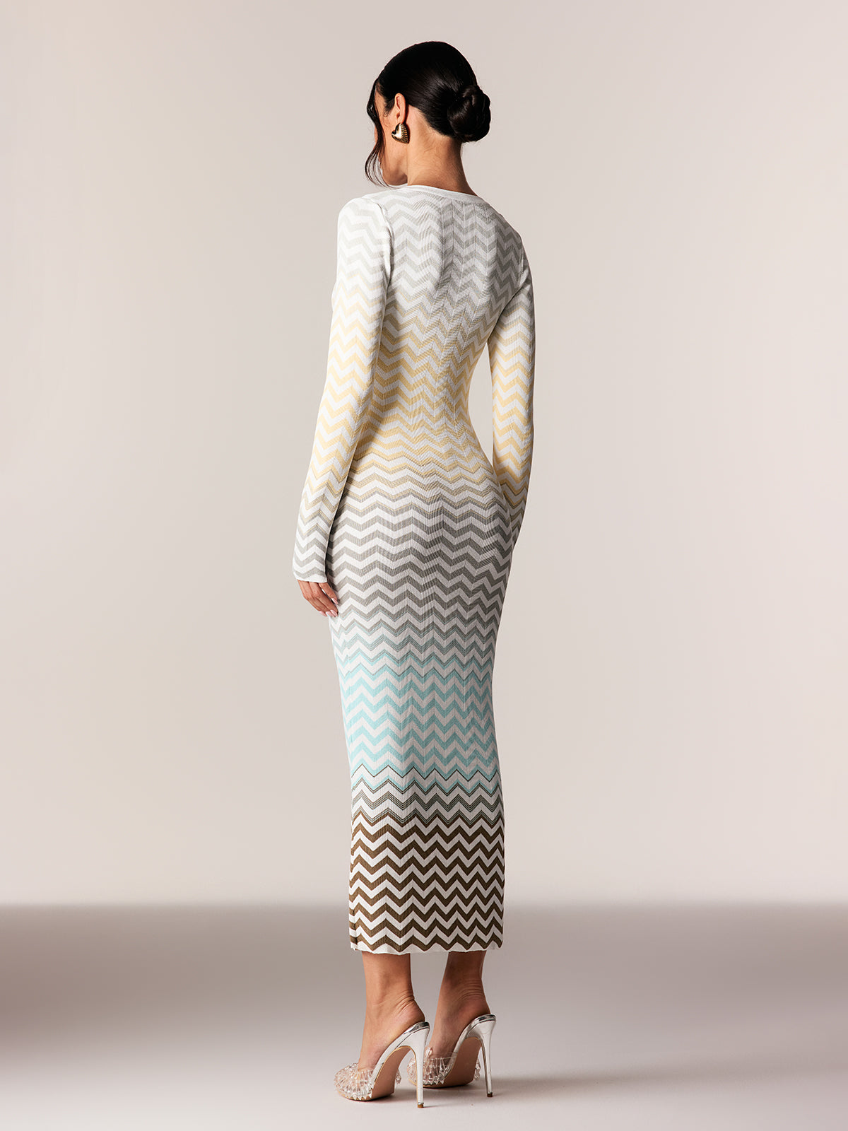 Daouda Long Sleeve Hayley Maxi Dress In Blue